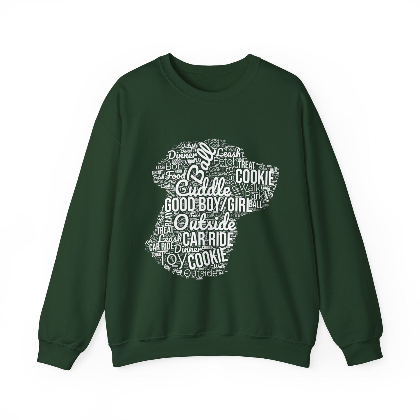 Dog Word Cloud Sweatshirt – Funny Pullover for Dog Lovers, Cozy Unisex Crewneck, Perfect Gift for Pet Owners
