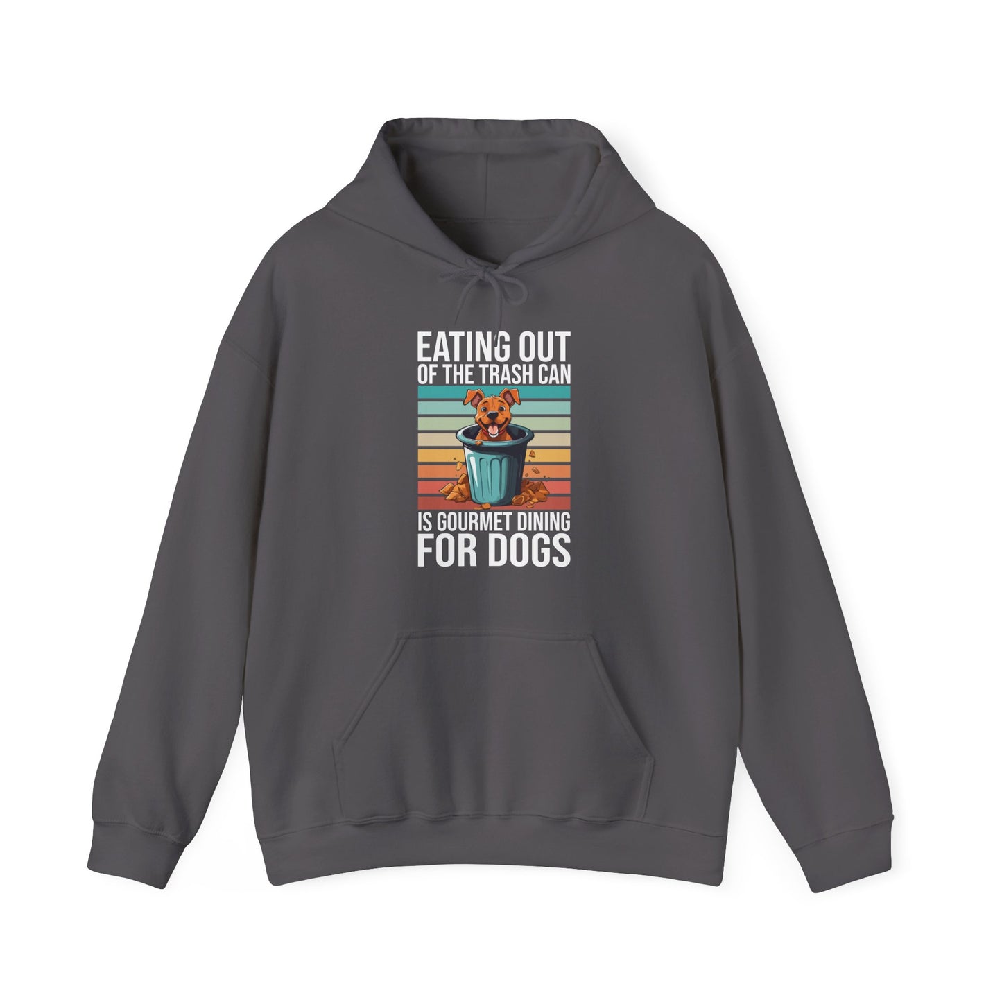 Trash Can Gourmet Dog Hoodie – Funny Dog Graphic Tee for Pet Lovers, Cozy Furparent Unisex Pullover Gift