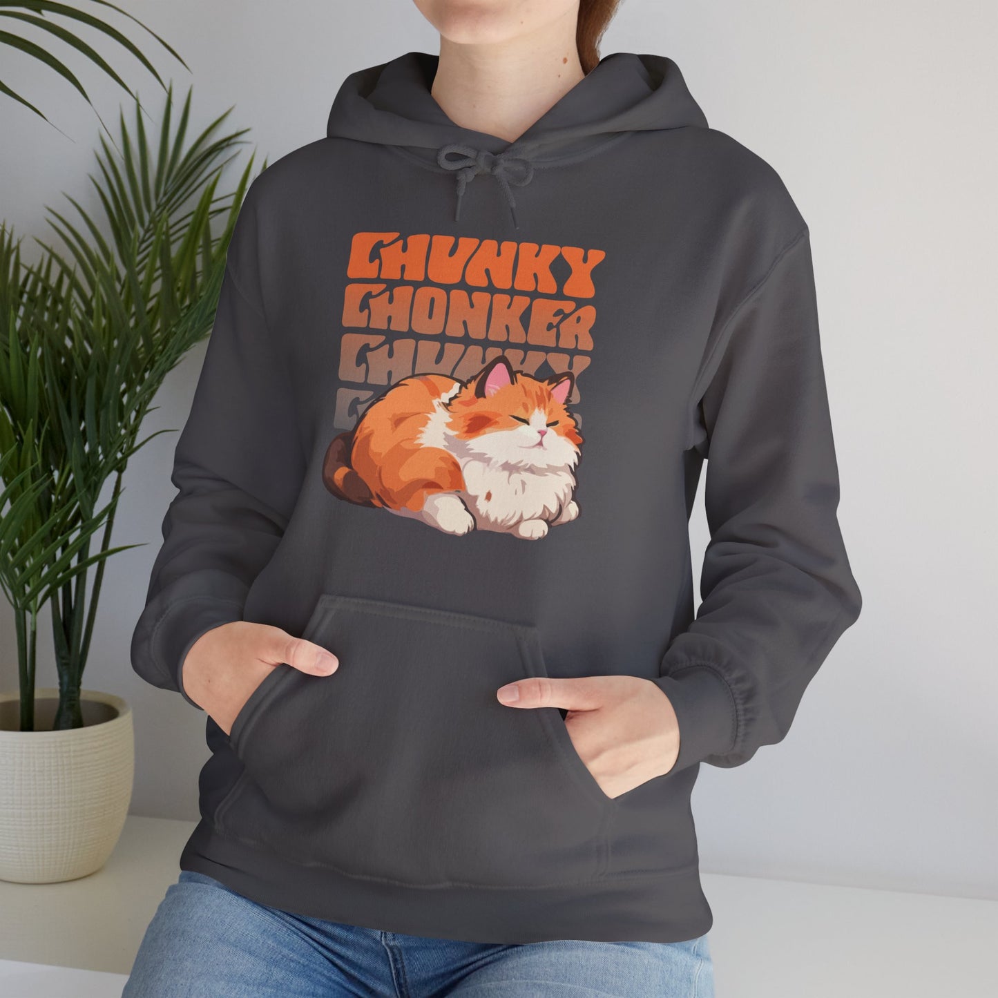 Chunky Chonker Lazy Tabby Orange Cat Hoodie, Perfect Gift for Petlovers and Furparents