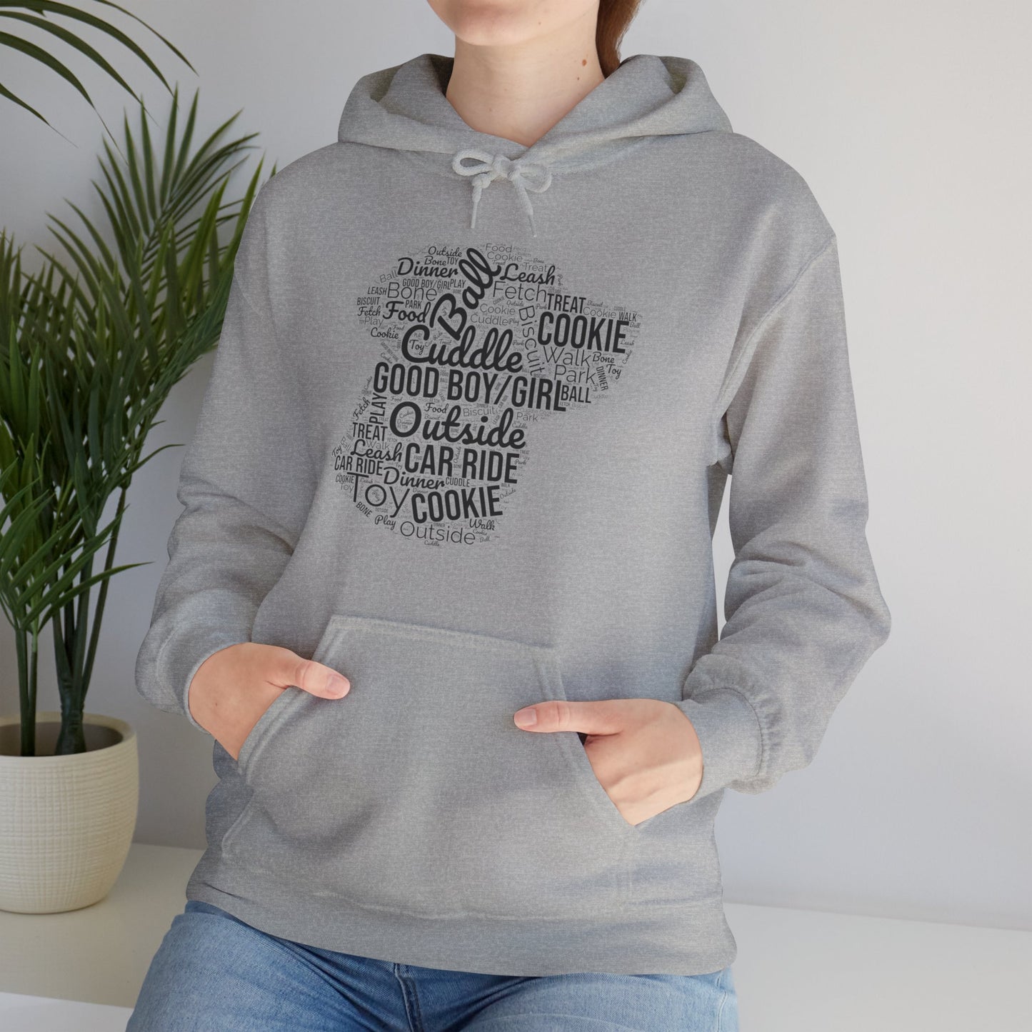 Dog’s Favorite Words Hoodie – Funny Word Cloud Pullover for Dog Lovers, Cute Pet Owner Gift, Cozy Unisex Dog Hoodie