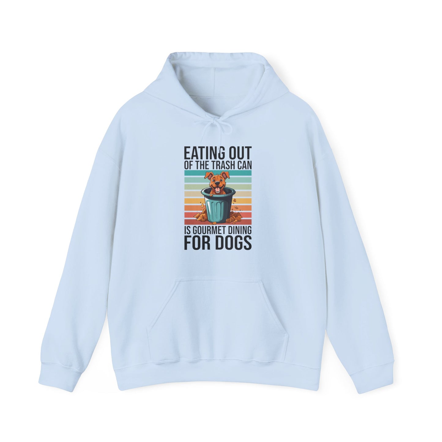 Trash Can Gourmet Dog Hoodie – Funny Dog Graphic Tee for Pet Lovers, Cozy Furparent Unisex Pullover Gift