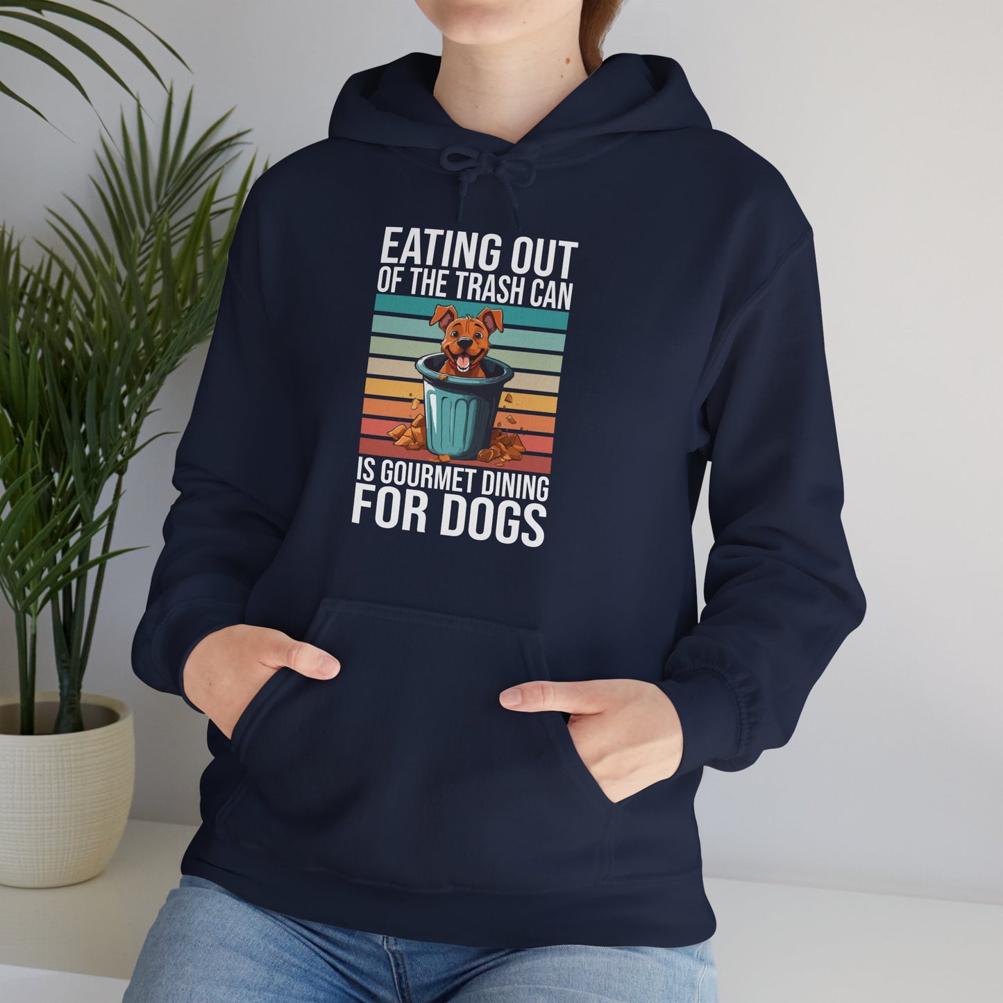 Trash Can Gourmet Dog Hoodie – Funny Dog Graphic Tee for Pet Lovers, Cozy Furparent Unisex Pullover Gift