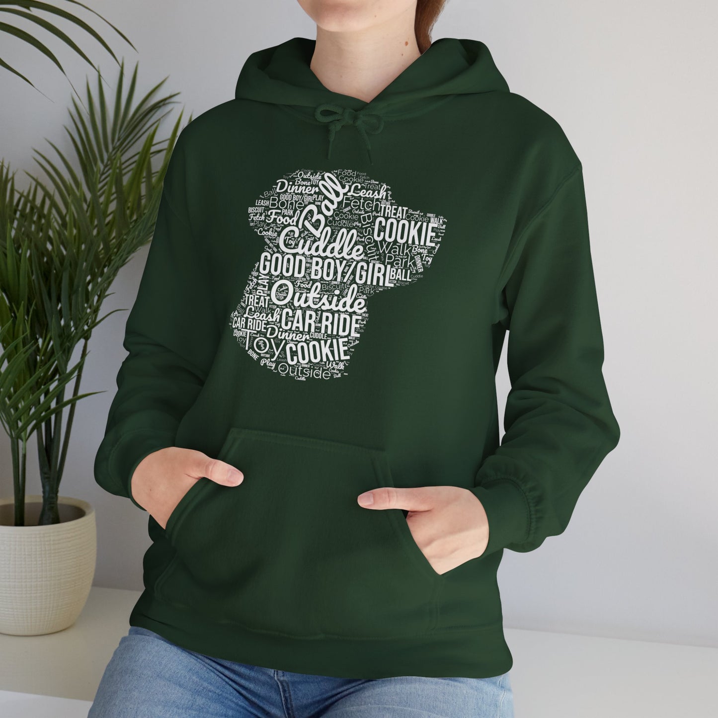 Dog’s Favorite Words Hoodie – Funny Word Cloud Pullover for Dog Lovers, Cute Pet Owner Gift, Cozy Unisex Dog Hoodie