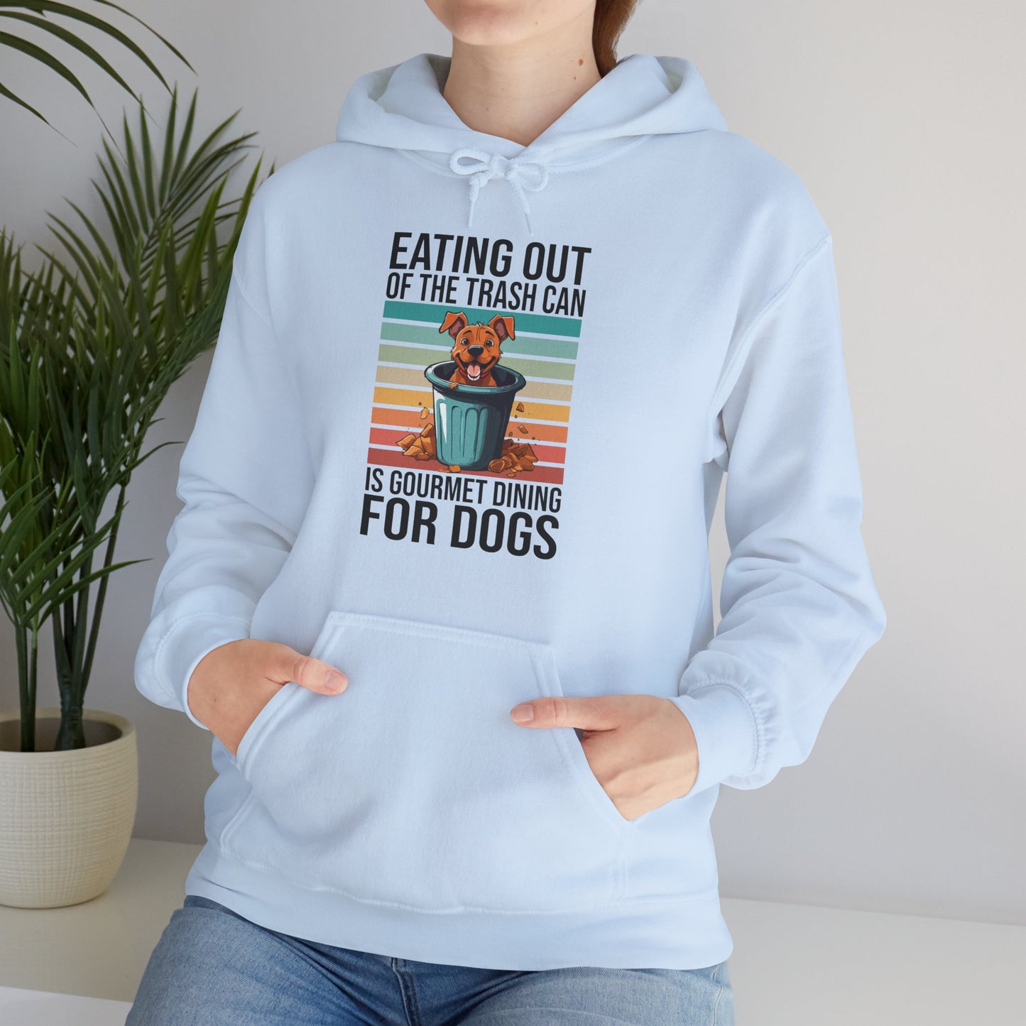 Trash Can Gourmet Dog Hoodie – Funny Dog Graphic Tee for Pet Lovers, Cozy Furparent Unisex Pullover Gift