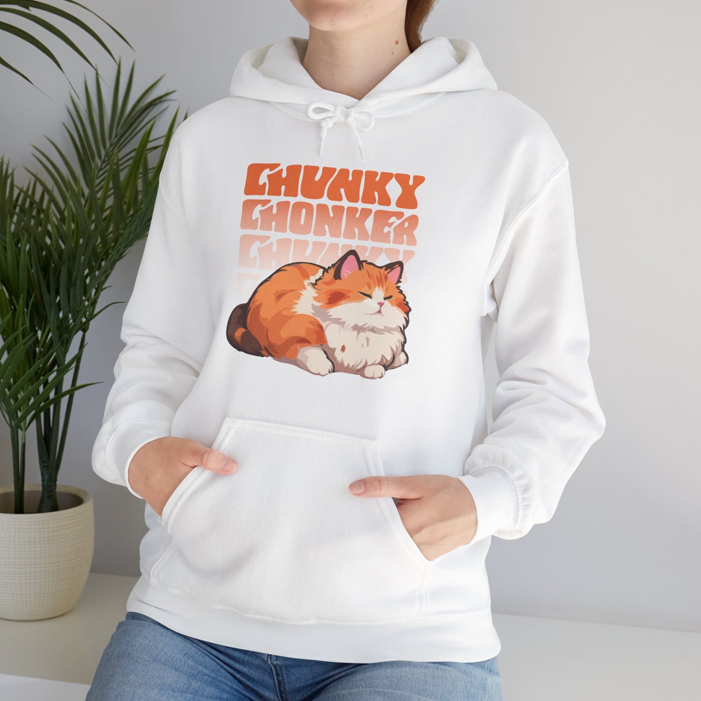 Chunky Chonker Lazy Tabby Orange Cat Hoodie, Perfect Gift for Petlovers and Furparents