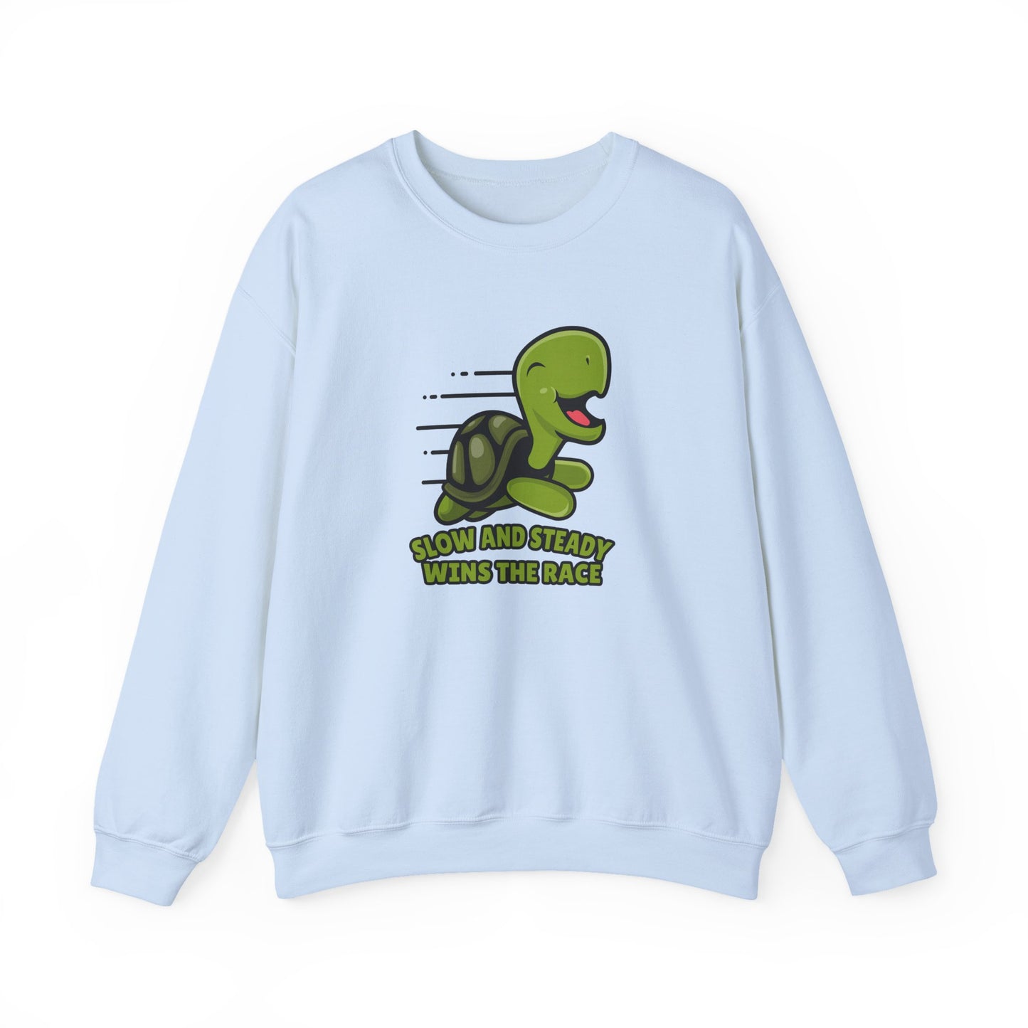 “Slow and Steady Wins the Race” Turtle Sweatshirt – Inspirational Animal Lover Gift, Motivational Pet Parent Apparel, Cozy Turtle Sweater