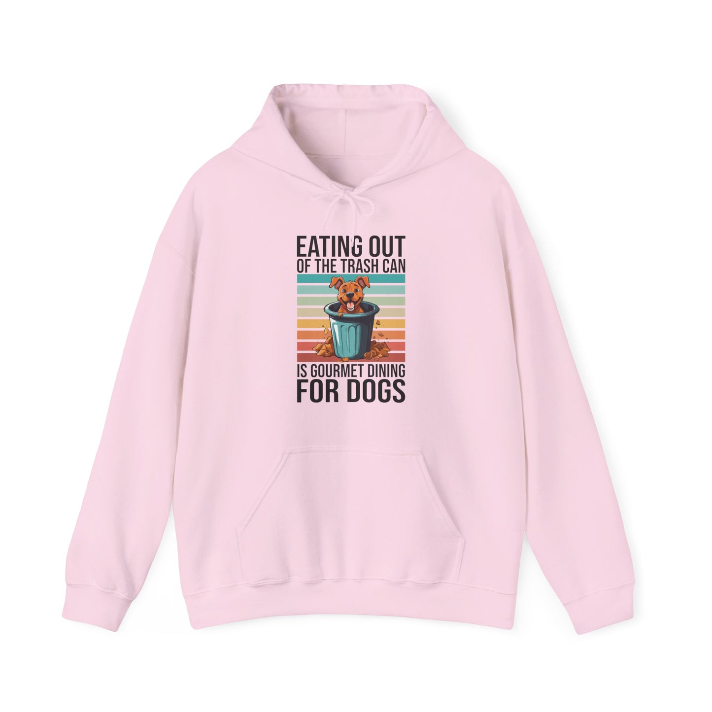 Trash Can Gourmet Dog Hoodie – Funny Dog Graphic Tee for Pet Lovers, Cozy Furparent Unisex Pullover Gift