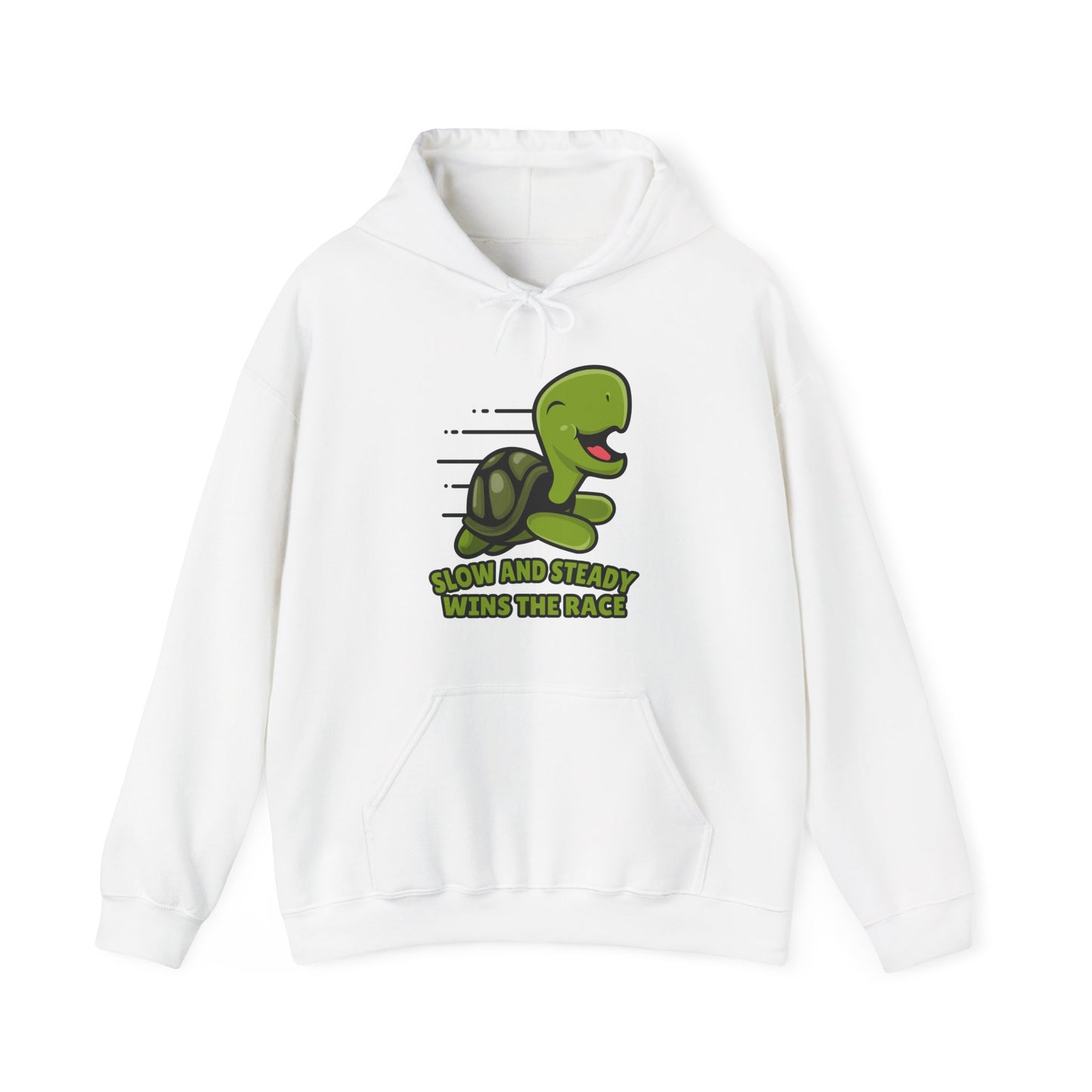 “Slow and Steady Wins the Race” Turtle Hoodie – Inspirational Animal Lover Gift, Cute Pet Parent, Motivational Turtle Apparel
