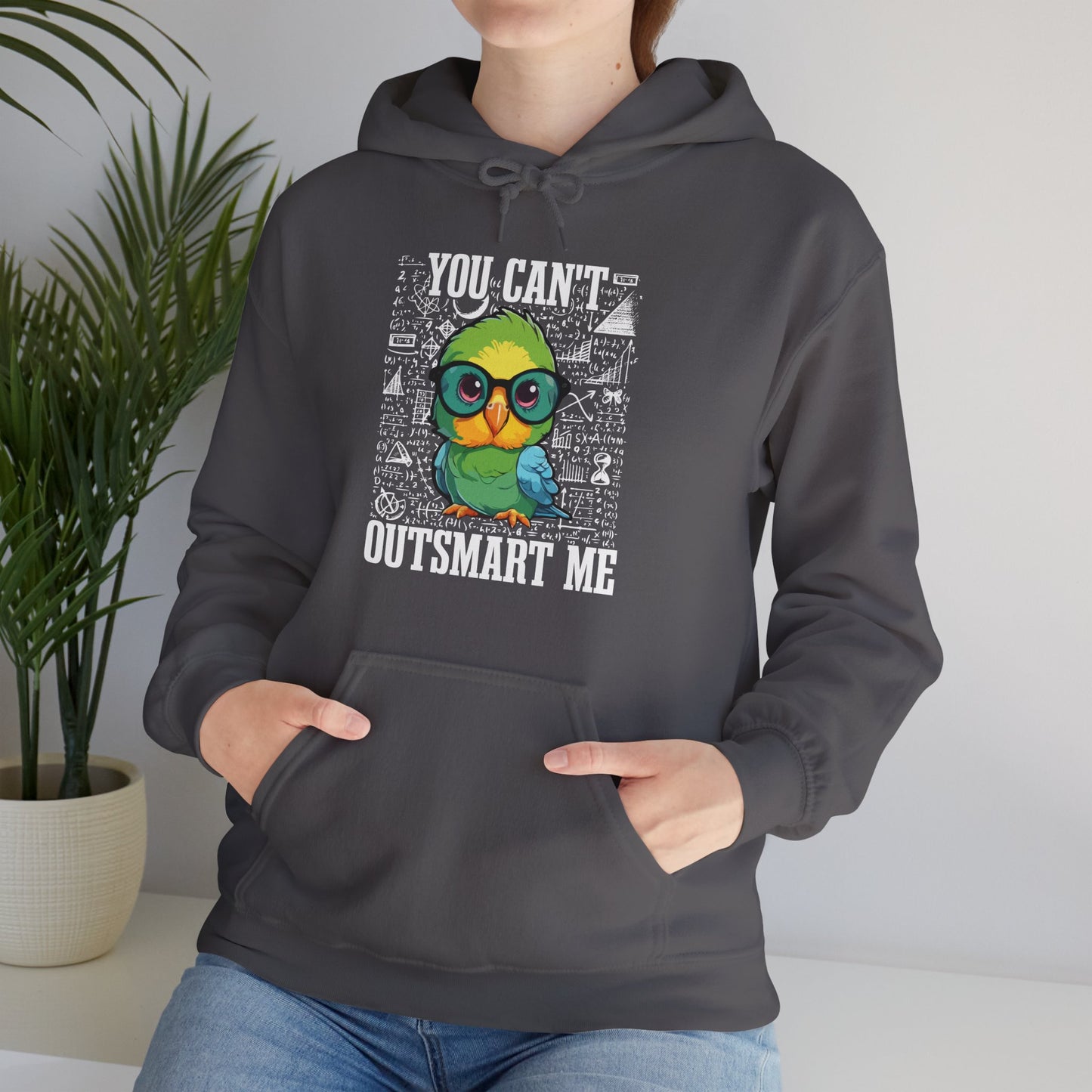 “You Can’t Outsmart Me” Parrot Hoodie – Funny Smart Bird Lover Gift, Intelligent Parrot Apparel, Unique Pet Bird Hoodie