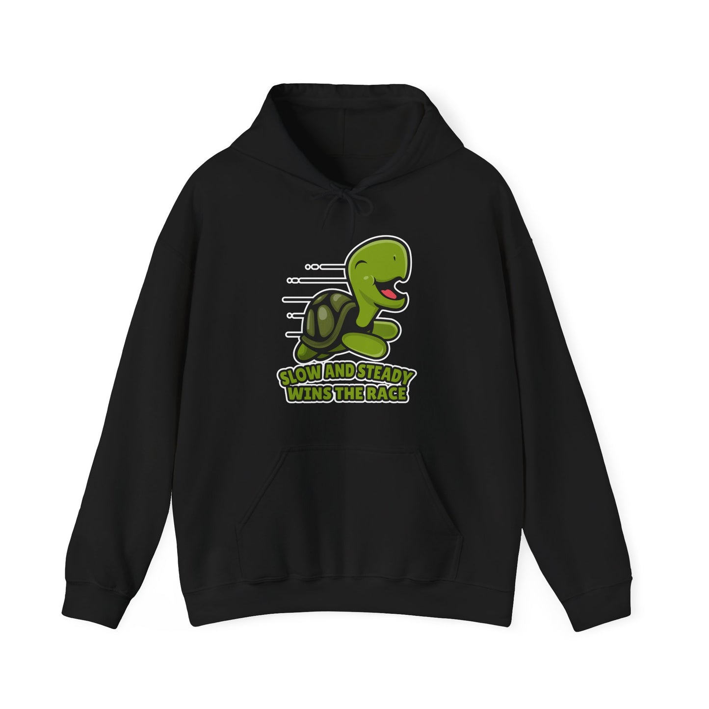 “Slow and Steady Wins the Race” Turtle Hoodie – Inspirational Animal Lover Gift, Cute Pet Parent, Motivational Turtle Apparel