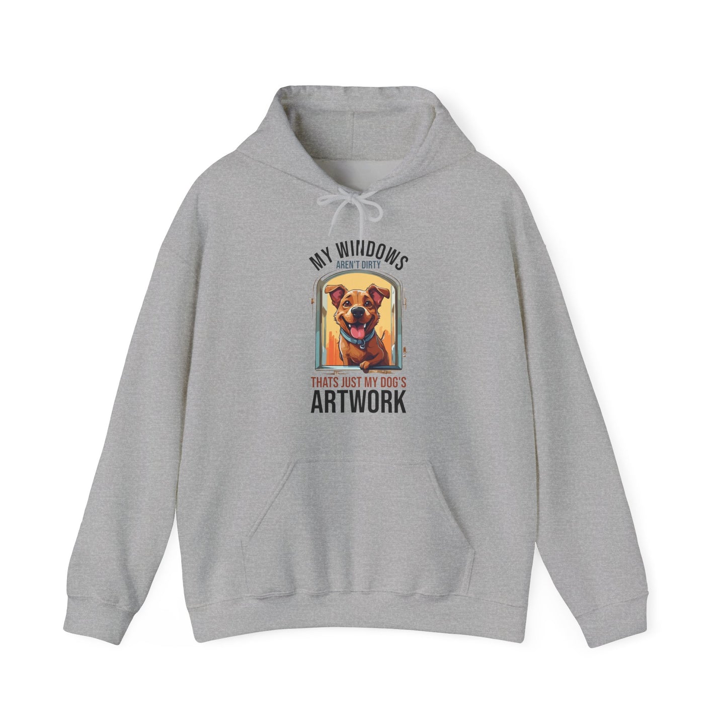 “My Windows Aren’t Dirty, That’s Just My Dog’s Artwork” Funny Dog Window Licker Hoodie – Cute Unisex Gift for Pet Parents & Dog Lovers