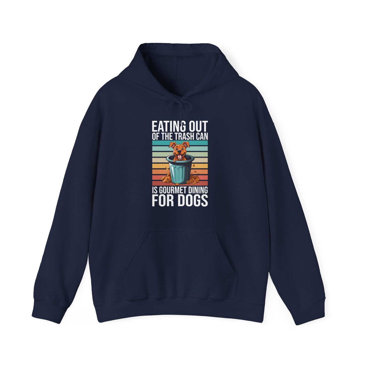 Trash Can Gourmet Dog Hoodie – Funny Dog Graphic Tee for Pet Lovers, Cozy Furparent Unisex Pullover Gift