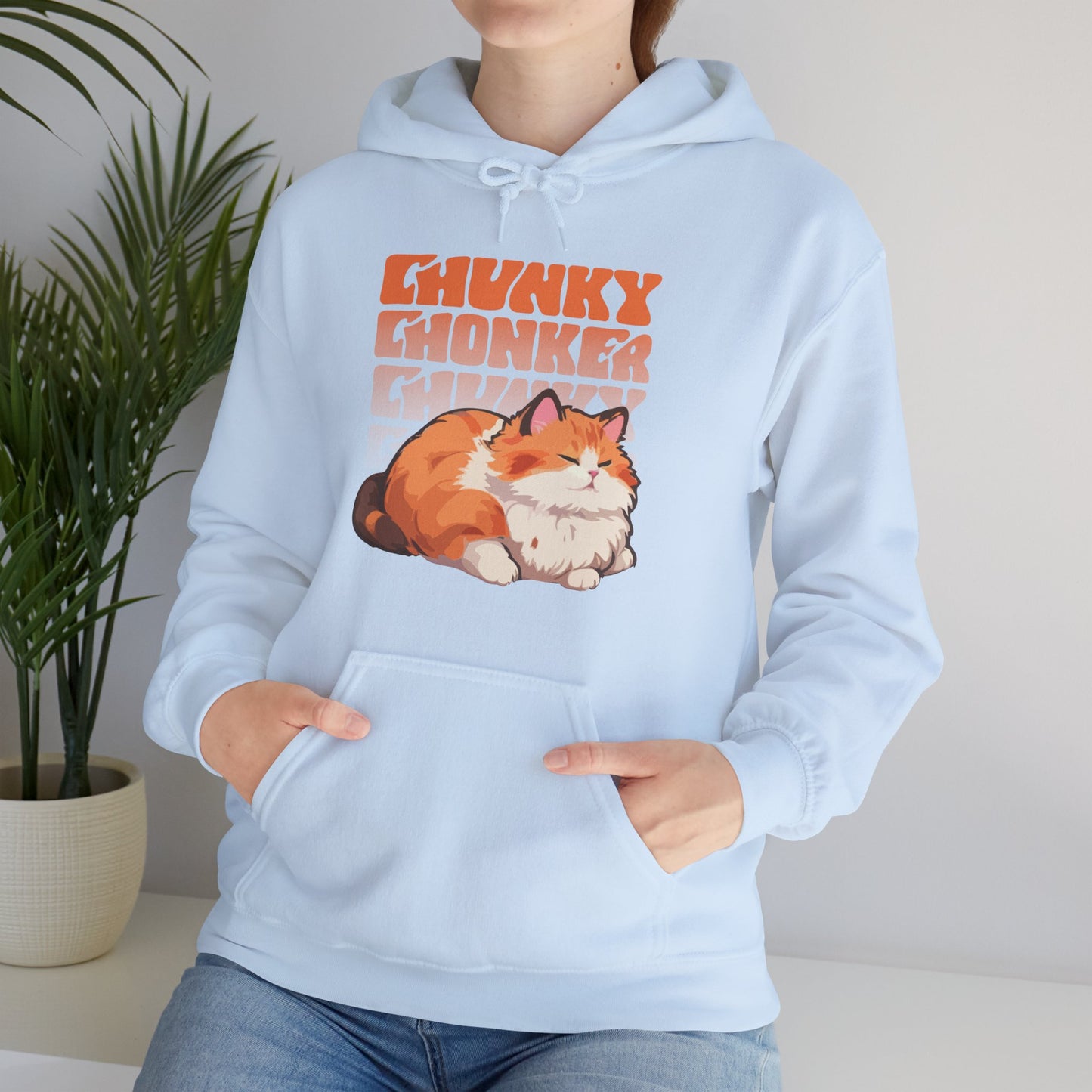 Chunky Chonker Lazy Tabby Orange Cat Hoodie, Perfect Gift for Petlovers and Furparents