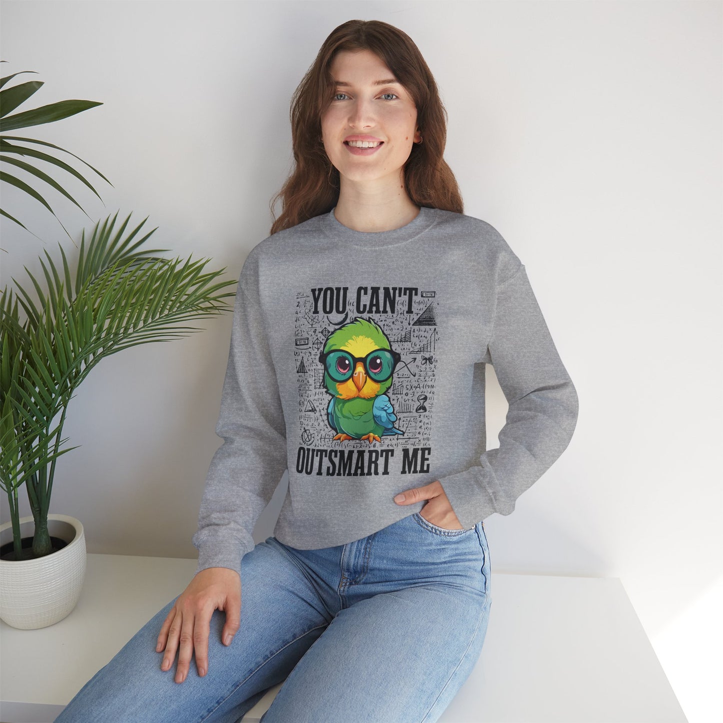 “You Can’t Outsmart Me” Parrot Sweatshirt – Funny Smart Bird Lover Gift, Intelligent Parrot Apparel, Unique Pet Bird Sweater