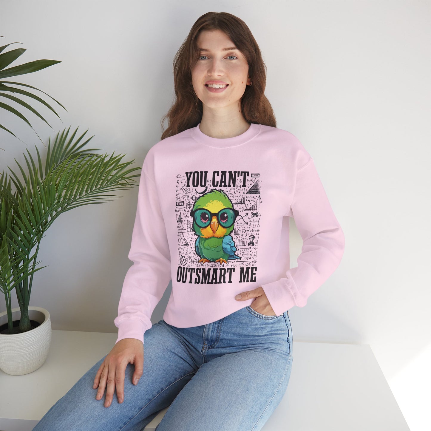 “You Can’t Outsmart Me” Parrot Sweatshirt – Funny Smart Bird Lover Gift, Intelligent Parrot Apparel, Unique Pet Bird Sweater