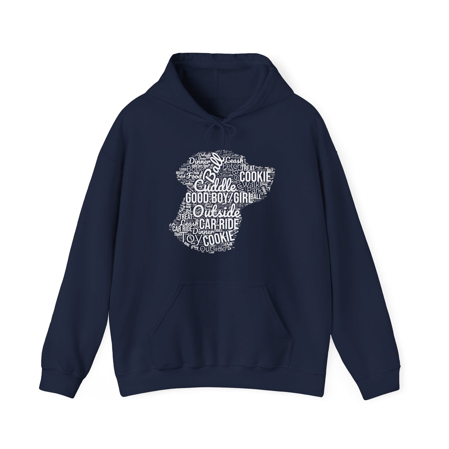 Dog’s Favorite Words Hoodie – Funny Word Cloud Pullover for Dog Lovers, Cute Pet Owner Gift, Cozy Unisex Dog Hoodie