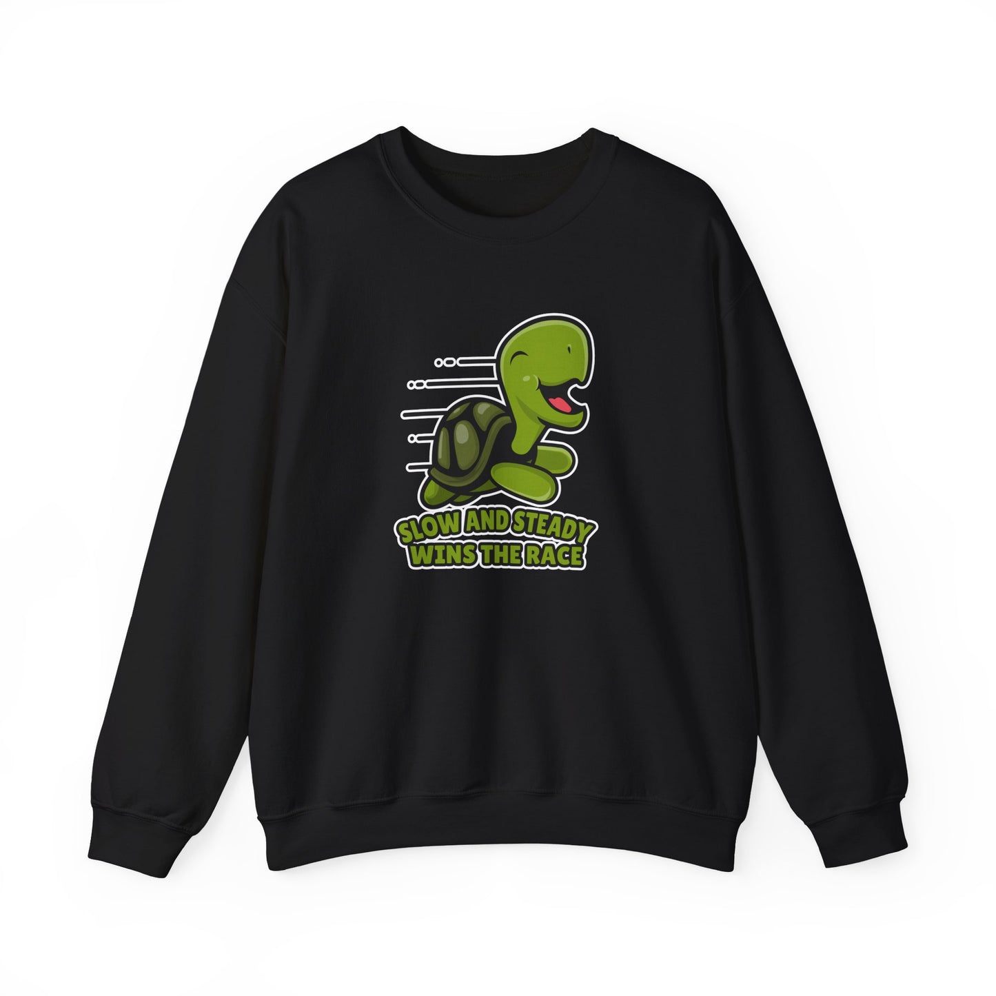 “Slow and Steady Wins the Race” Turtle Sweatshirt – Inspirational Animal Lover Gift, Motivational Pet Parent Apparel, Cozy Turtle Sweater