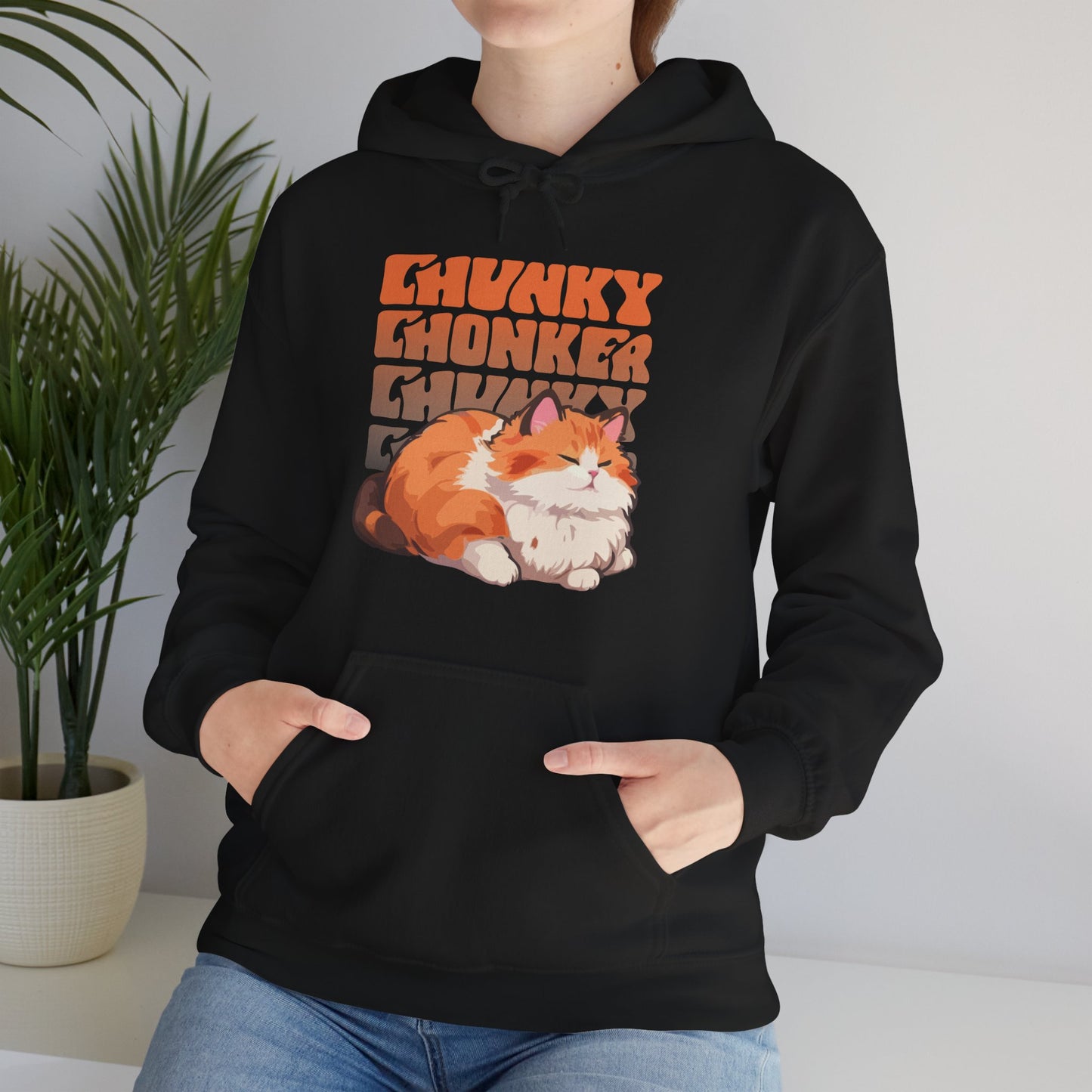 Chunky Chonker Lazy Tabby Orange Cat Hoodie, Perfect Gift for Petlovers and Furparents
