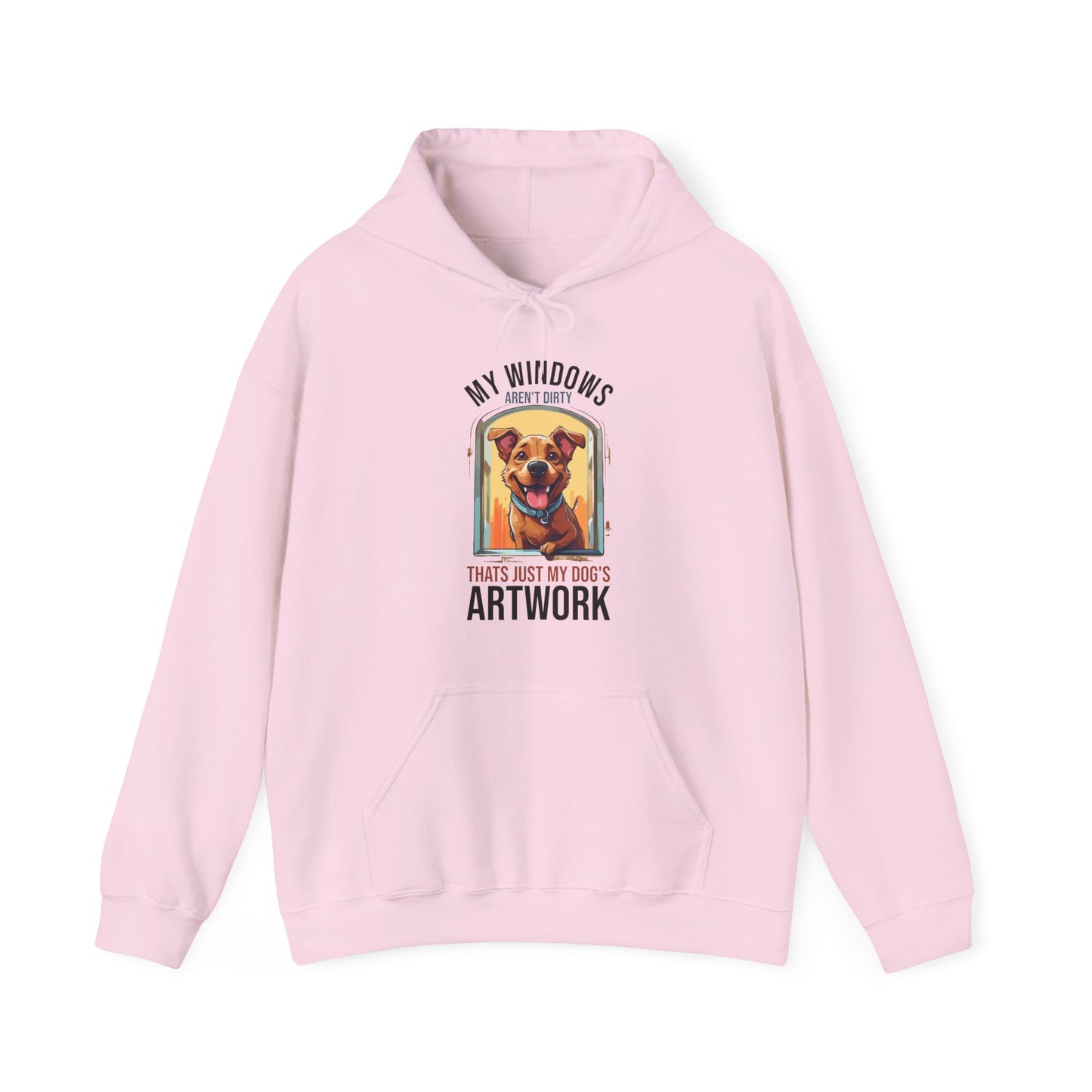 “My Windows Aren’t Dirty, That’s Just My Dog’s Artwork” Funny Dog Window Licker Hoodie – Cute Unisex Gift for Pet Parents & Dog Lovers