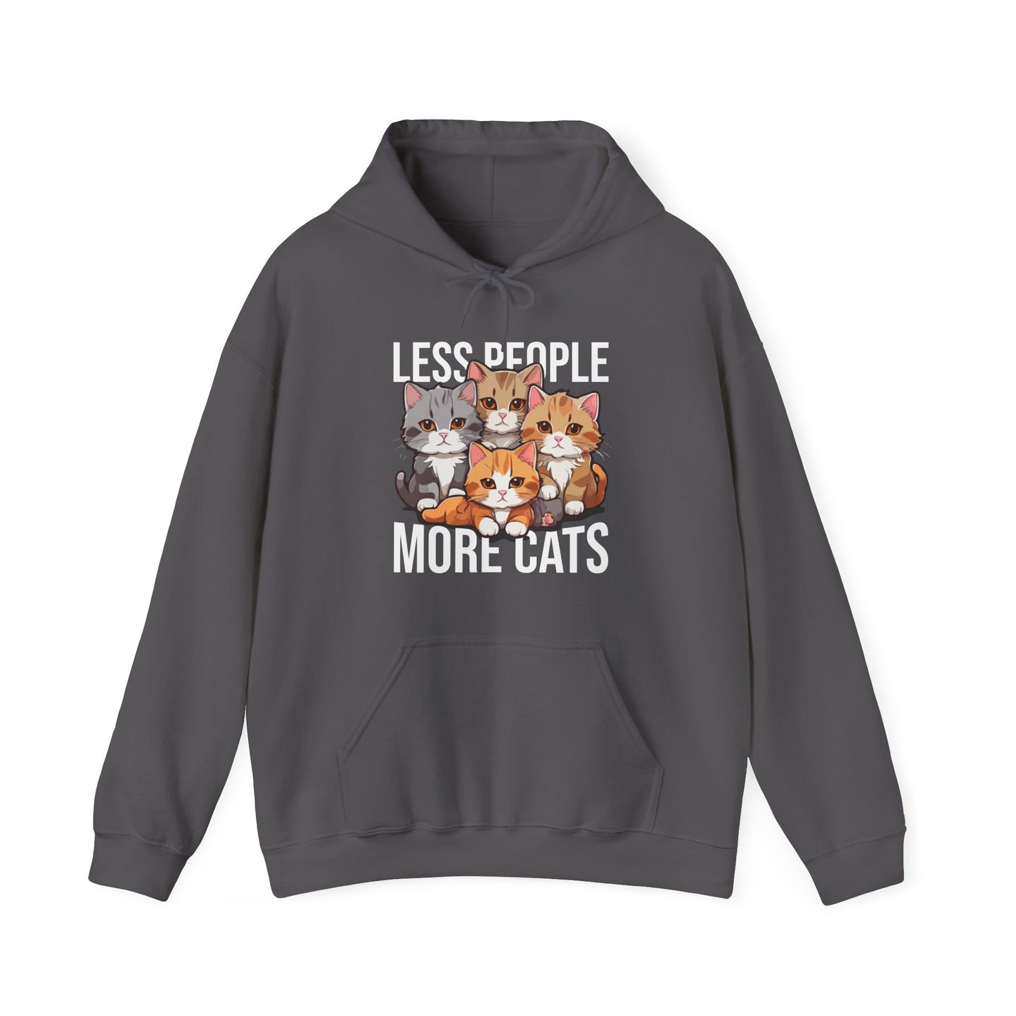 Less People More Cats Hoodie – Funny Cat Lover Gift for Introverts, Pet Parents & Anti-Social Cat Moms
