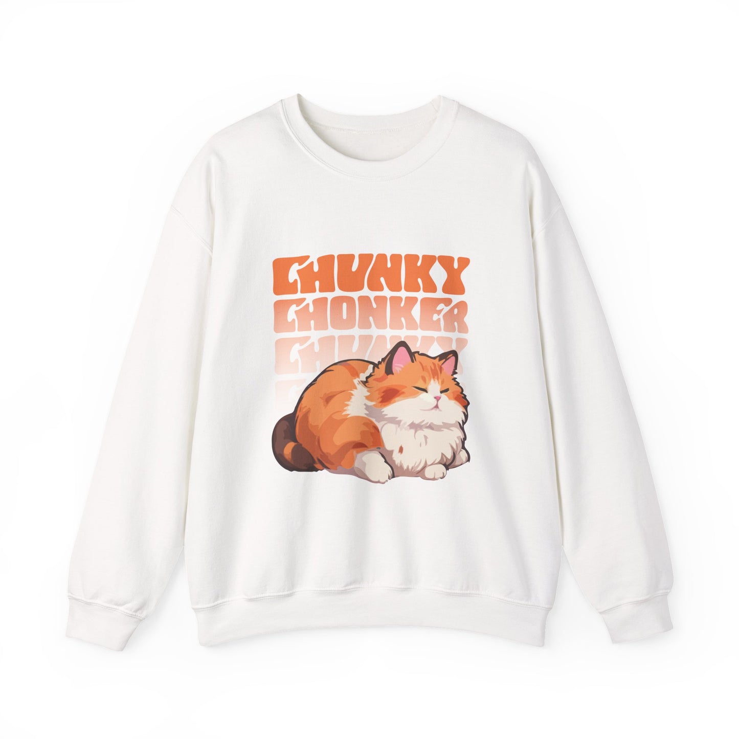 Chunky Chonker Fat Orange Tabby Cat Sweatshirt, Perfect for Pet Lovers and Furparents