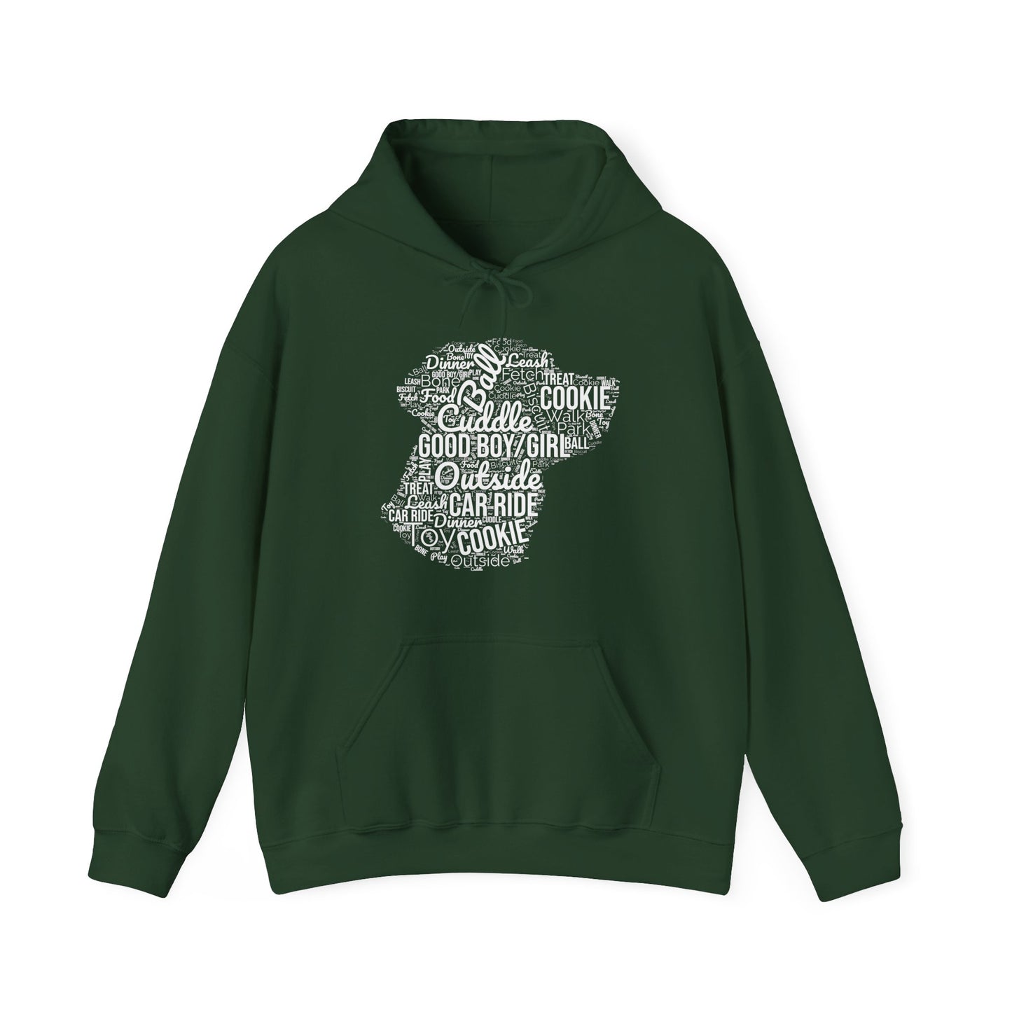 Dog’s Favorite Words Hoodie – Funny Word Cloud Pullover for Dog Lovers, Cute Pet Owner Gift, Cozy Unisex Dog Hoodie