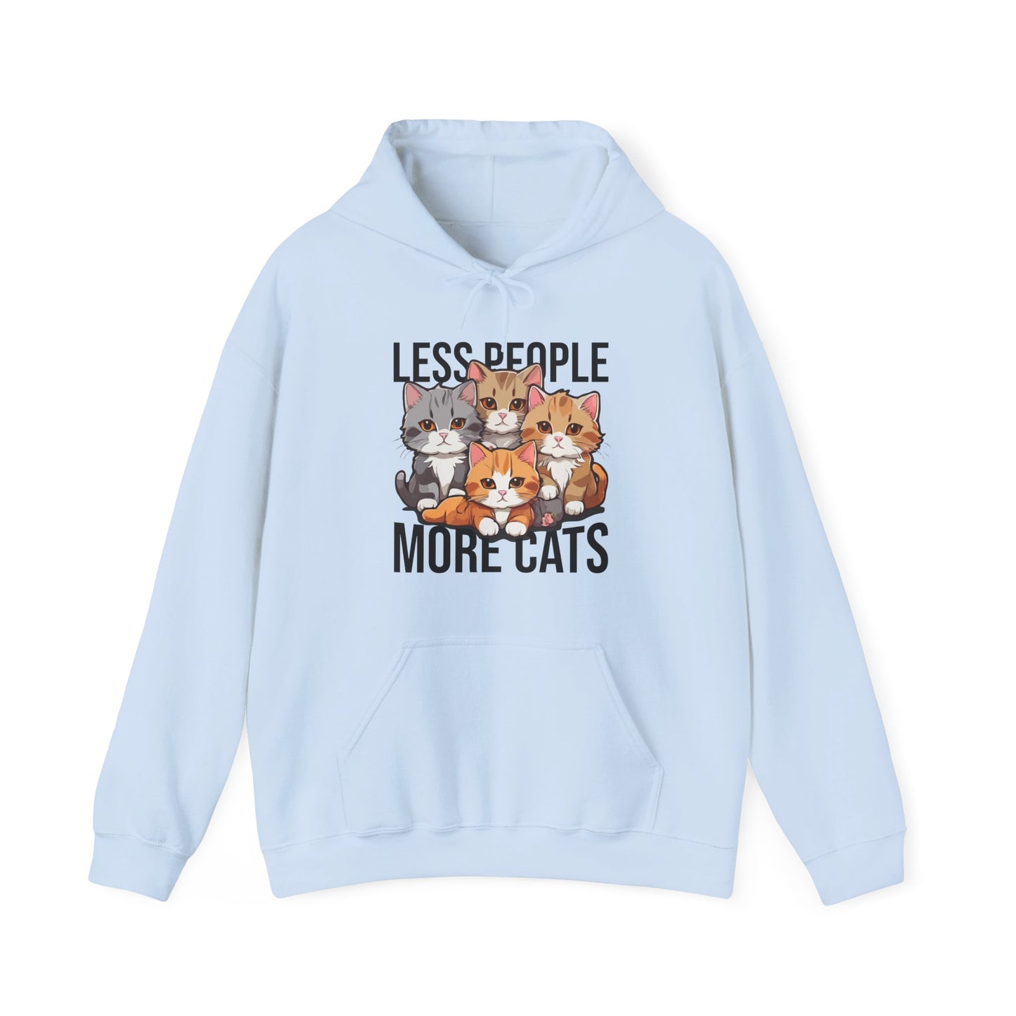 Less People More Cats Hoodie – Funny Cat Lover Gift for Introverts, Pet Parents & Anti-Social Cat Moms