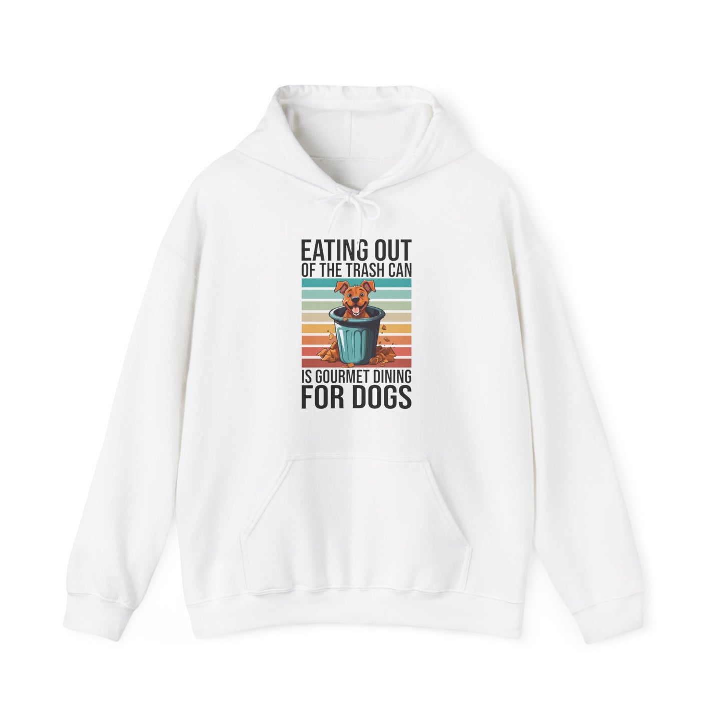 Trash Can Gourmet Dog Hoodie – Funny Dog Graphic Tee for Pet Lovers, Cozy Furparent Unisex Pullover Gift