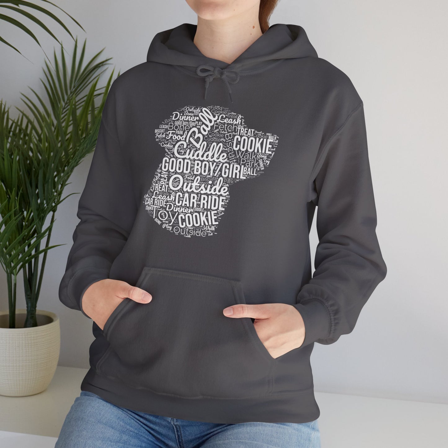 Dog’s Favorite Words Hoodie – Funny Word Cloud Pullover for Dog Lovers, Cute Pet Owner Gift, Cozy Unisex Dog Hoodie
