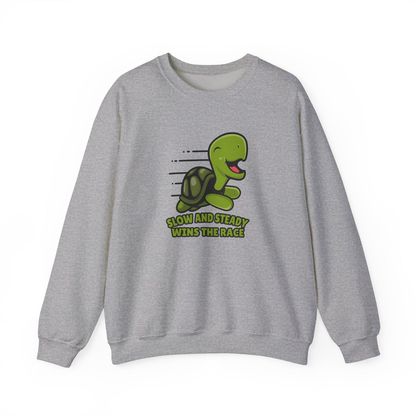 “Slow and Steady Wins the Race” Turtle Sweatshirt – Inspirational Animal Lover Gift, Motivational Pet Parent Apparel, Cozy Turtle Sweater