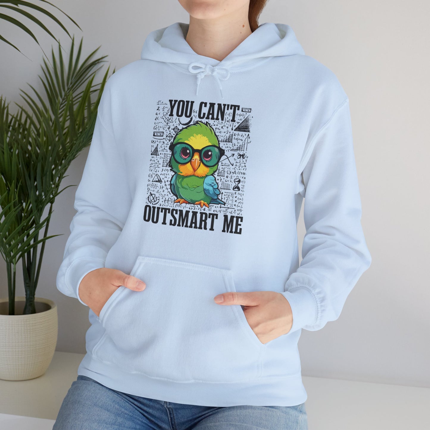 “You Can’t Outsmart Me” Parrot Hoodie – Funny Smart Bird Lover Gift, Intelligent Parrot Apparel, Unique Pet Bird Hoodie