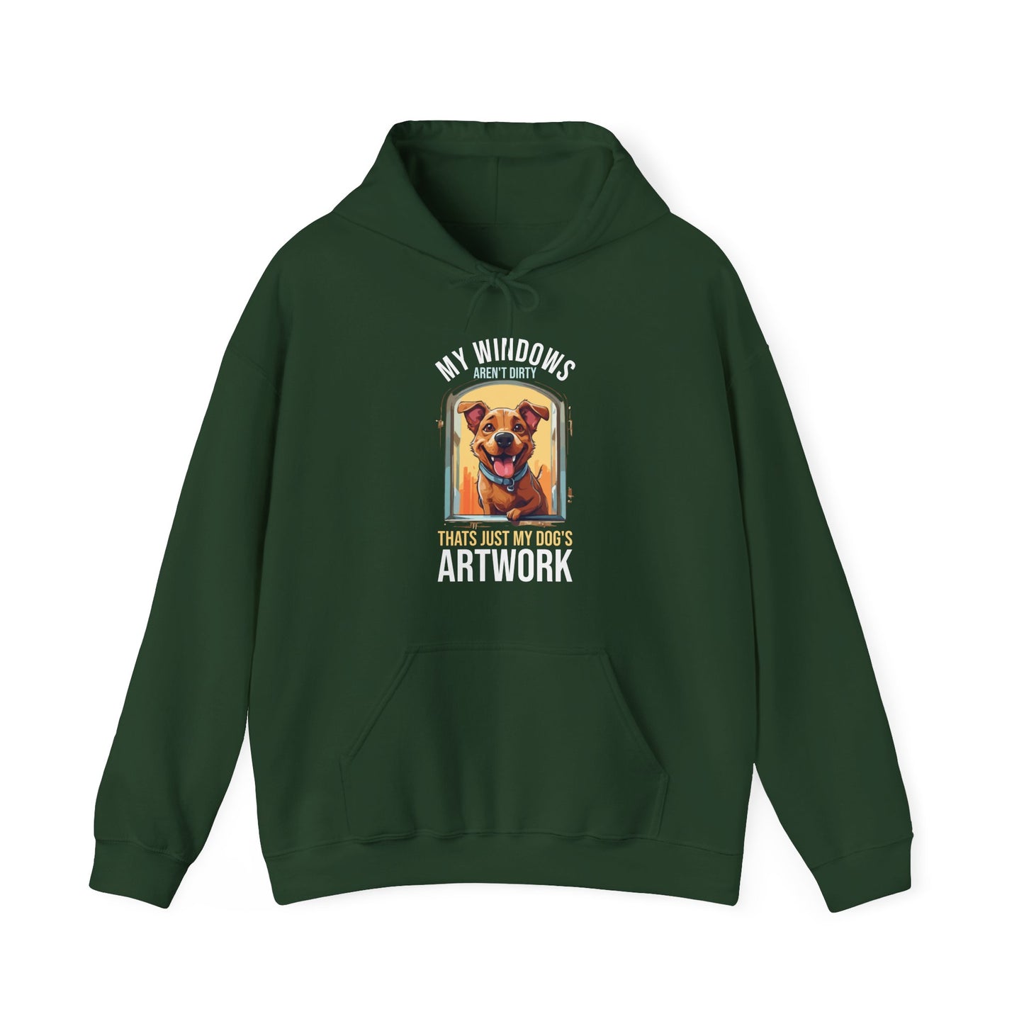 “My Windows Aren’t Dirty, That’s Just My Dog’s Artwork” Funny Dog Window Licker Hoodie – Cute Unisex Gift for Pet Parents & Dog Lovers