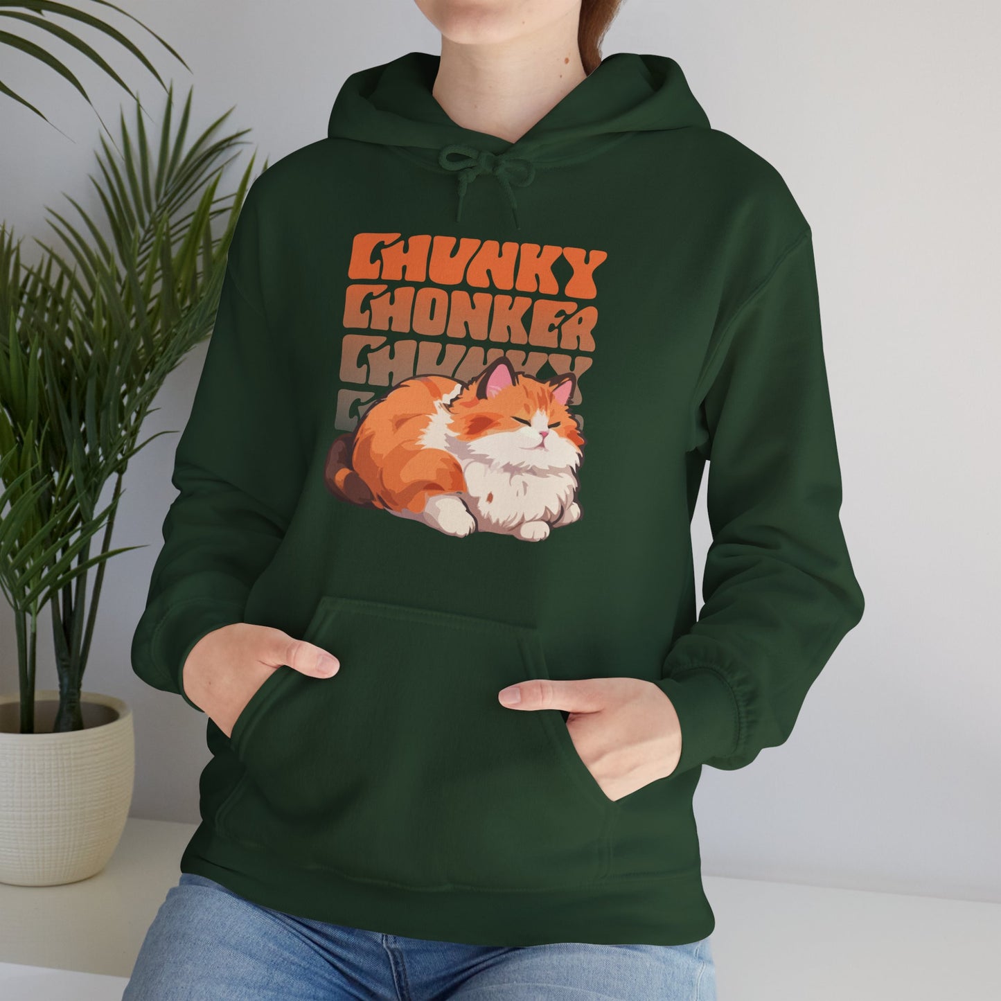 Chunky Chonker Lazy Tabby Orange Cat Hoodie, Perfect Gift for Petlovers and Furparents