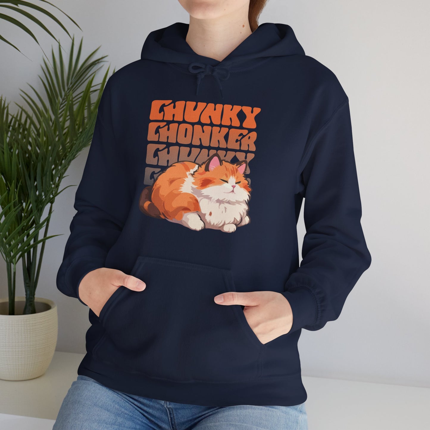 Chunky Chonker Lazy Tabby Orange Cat Hoodie, Perfect Gift for Petlovers and Furparents