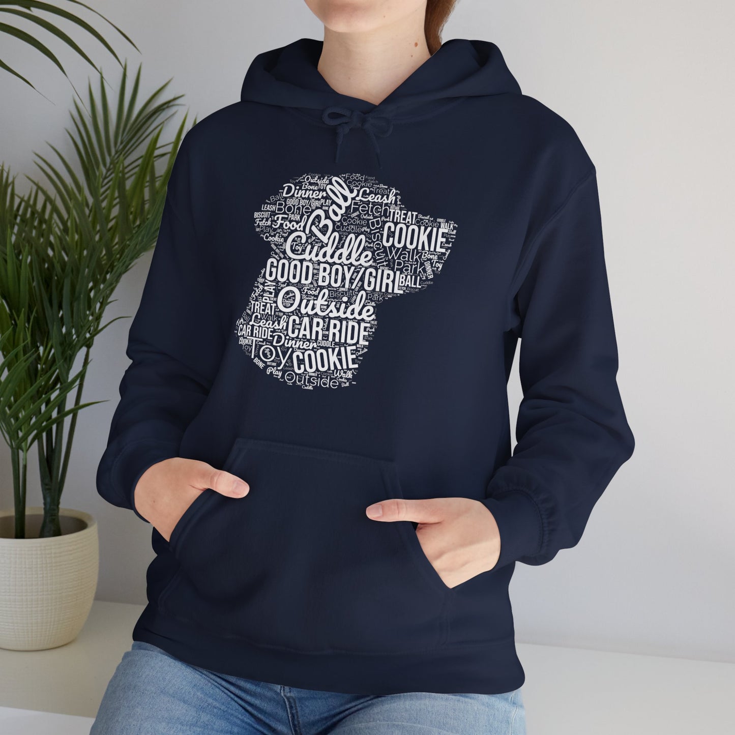 Dog’s Favorite Words Hoodie – Funny Word Cloud Pullover for Dog Lovers, Cute Pet Owner Gift, Cozy Unisex Dog Hoodie