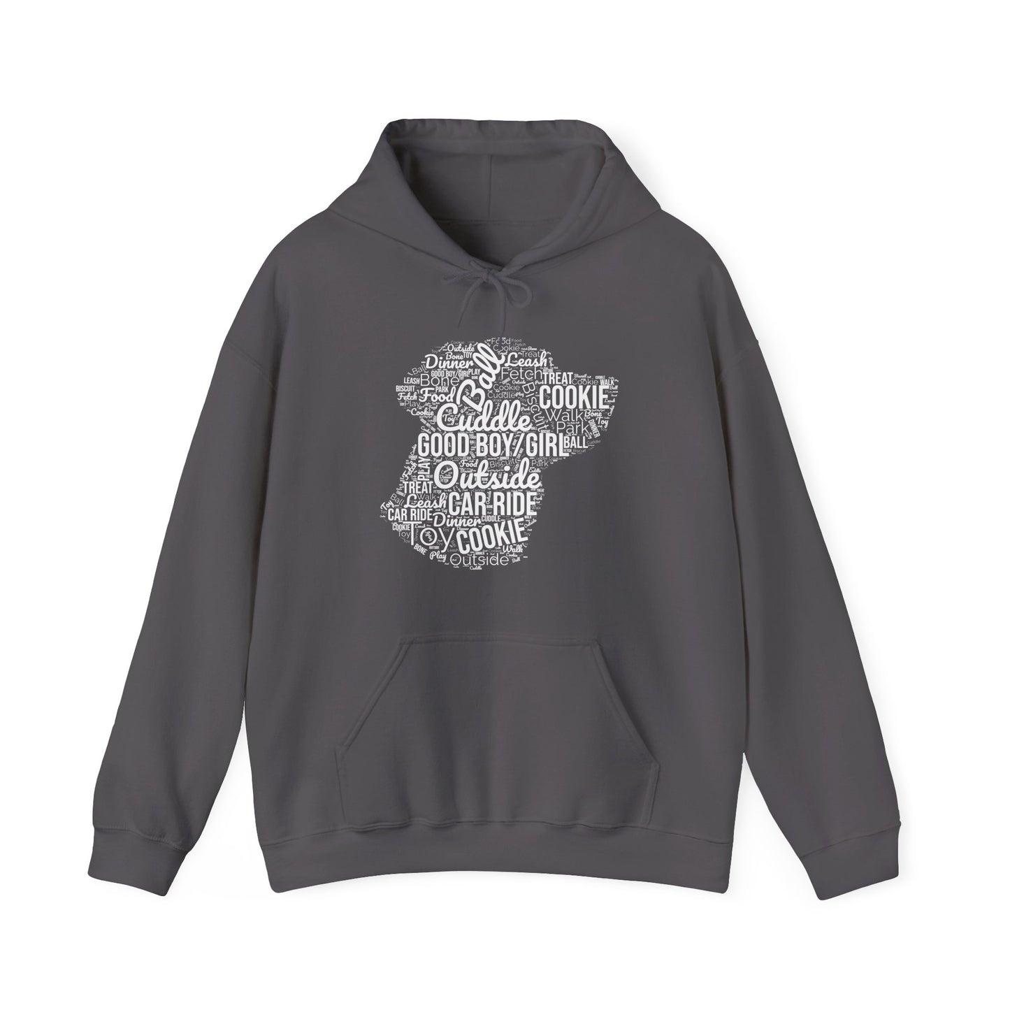 Dog’s Favorite Words Hoodie – Funny Word Cloud Pullover for Dog Lovers, Cute Pet Owner Gift, Cozy Unisex Dog Hoodie