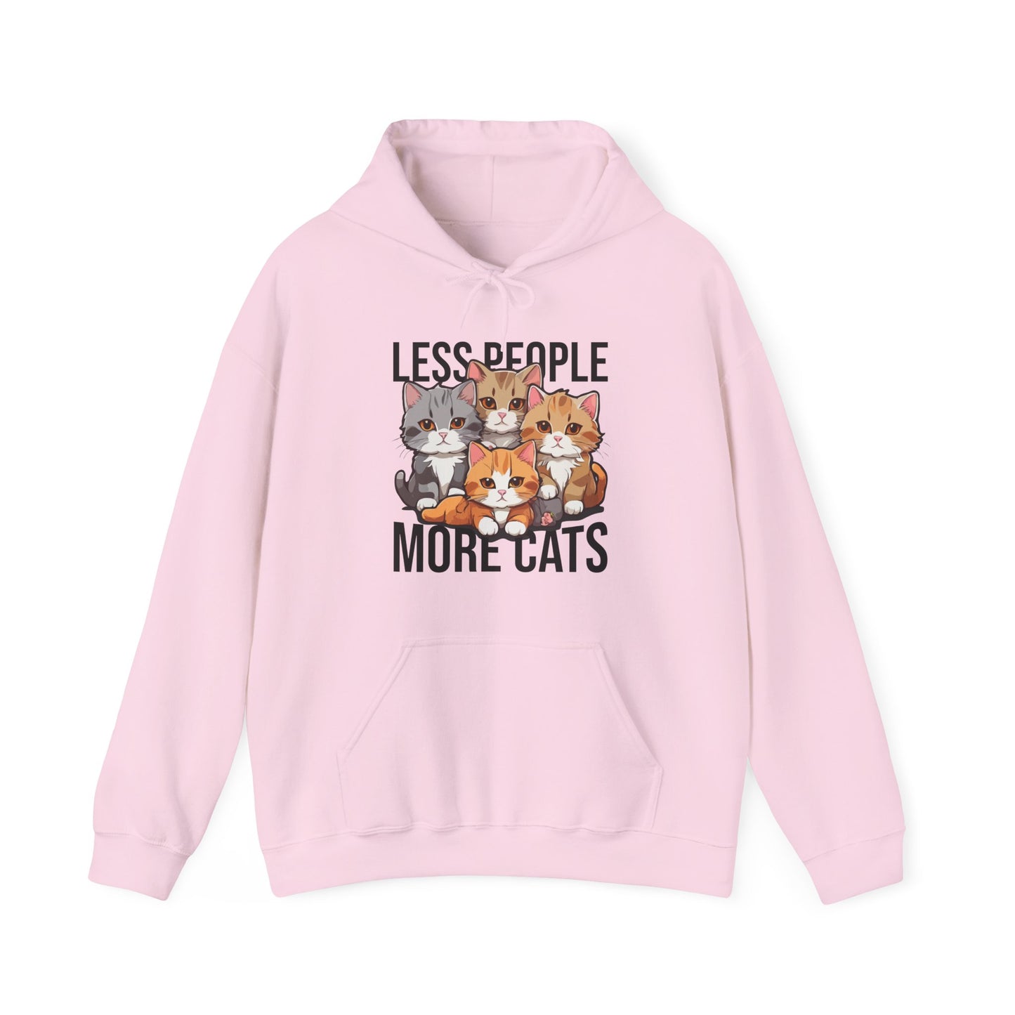 Less People More Cats Hoodie – Funny Cat Lover Gift for Introverts, Pet Parents & Anti-Social Cat Moms