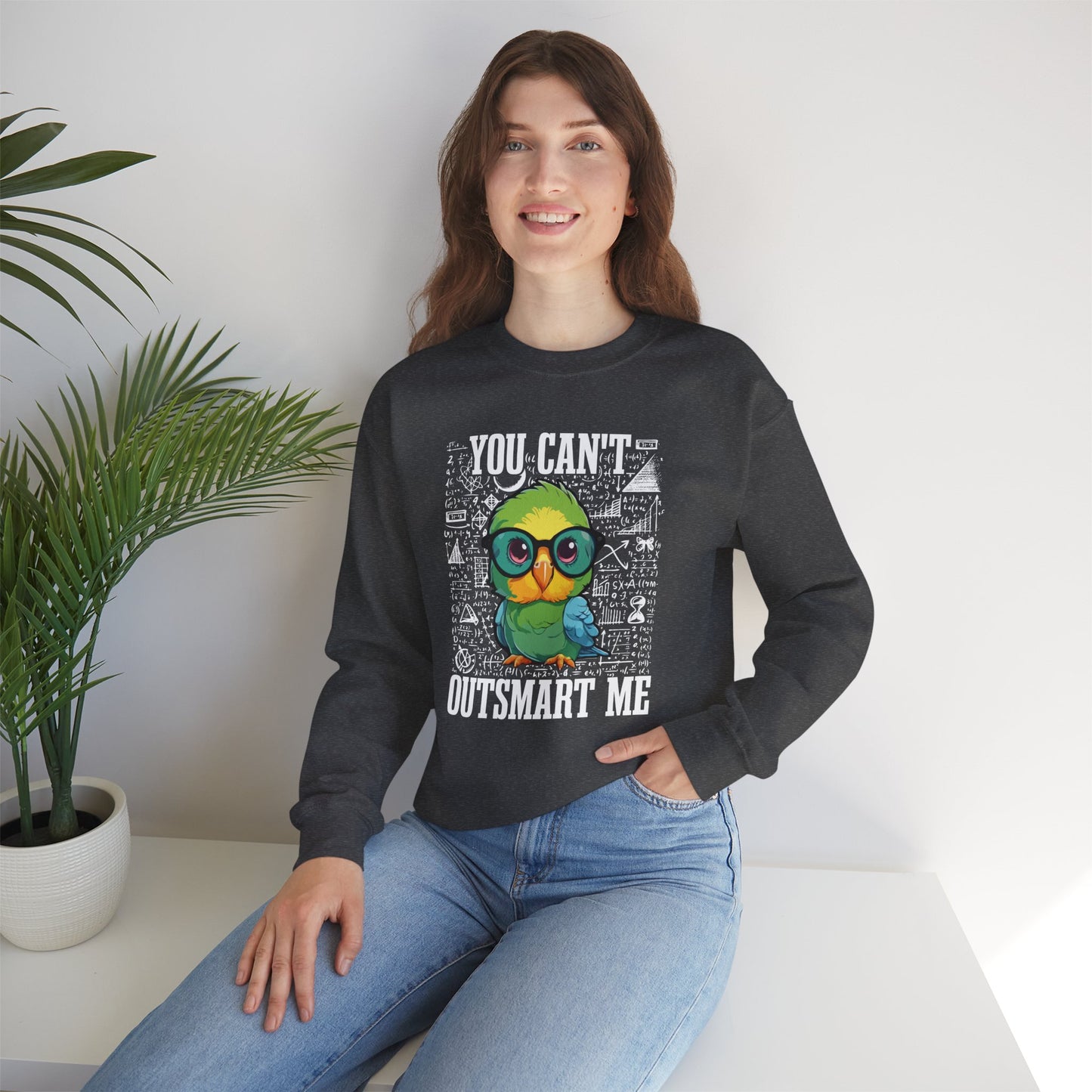 “You Can’t Outsmart Me” Parrot Sweatshirt – Funny Smart Bird Lover Gift, Intelligent Parrot Apparel, Unique Pet Bird Sweater