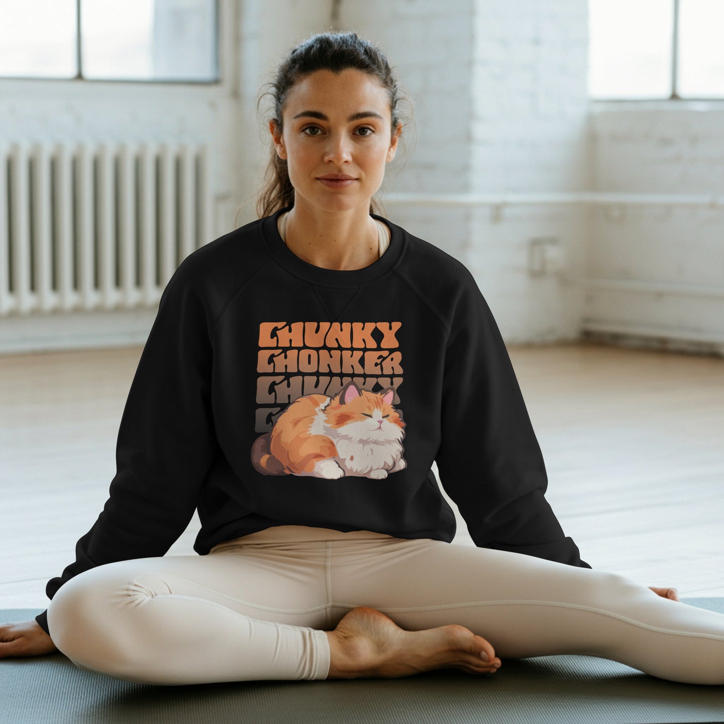 Chunky Chonker Fat Orange Tabby Cat Sweatshirt, Perfect for Pet Lovers and Furparents