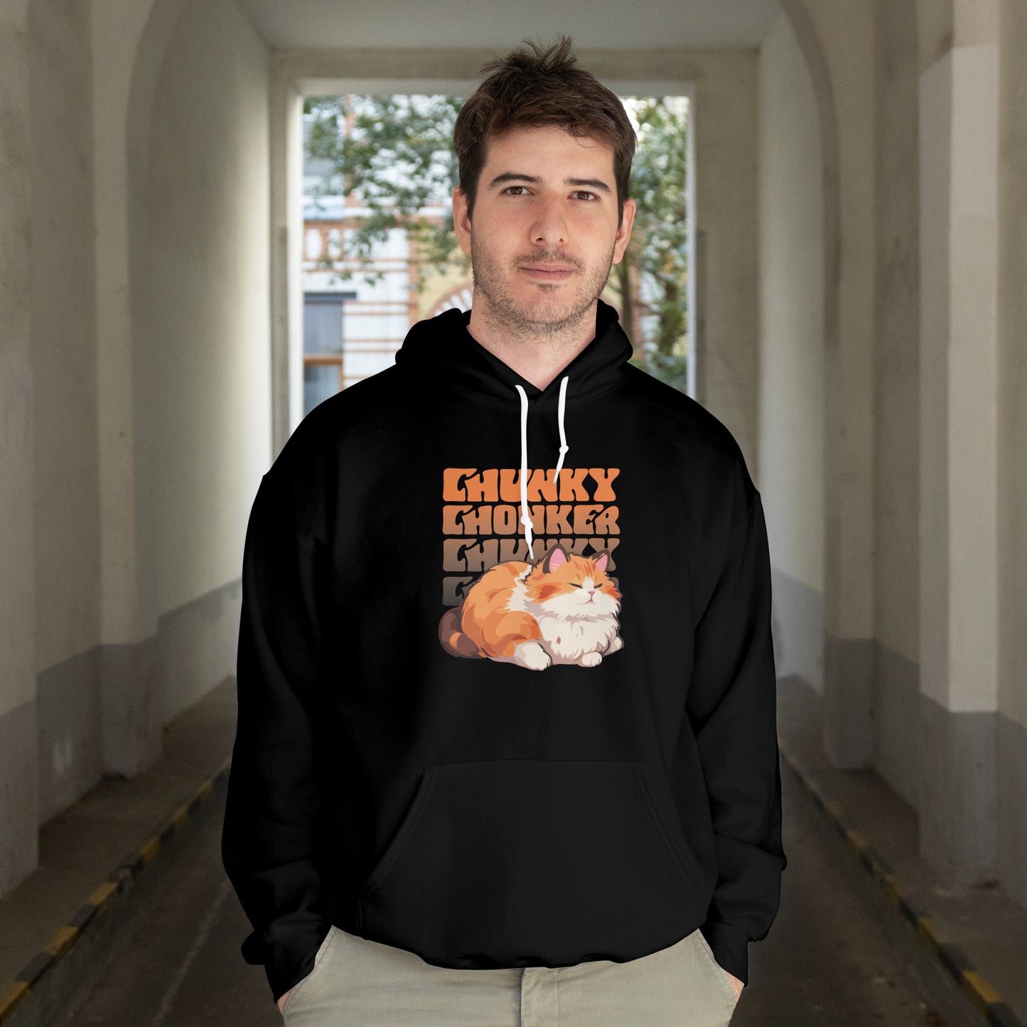 Chunky Chonker Lazy Tabby Orange Cat Hoodie, Perfect Gift for Petlovers and Furparents