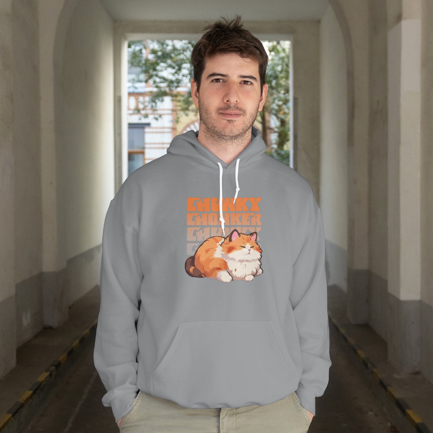 Chunky Chonker Lazy Tabby Orange Cat Hoodie, Perfect Gift for Petlovers and Furparents