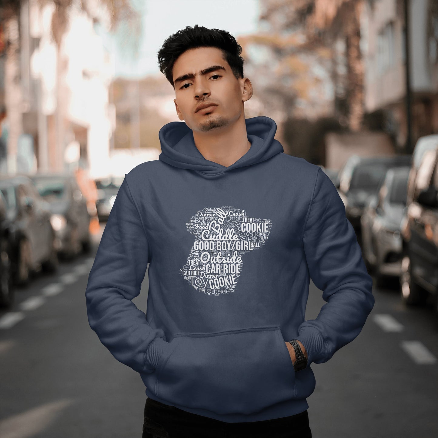 Dog’s Favorite Words Hoodie – Funny Word Cloud Pullover for Dog Lovers, Cute Pet Owner Gift, Cozy Unisex Dog Hoodie