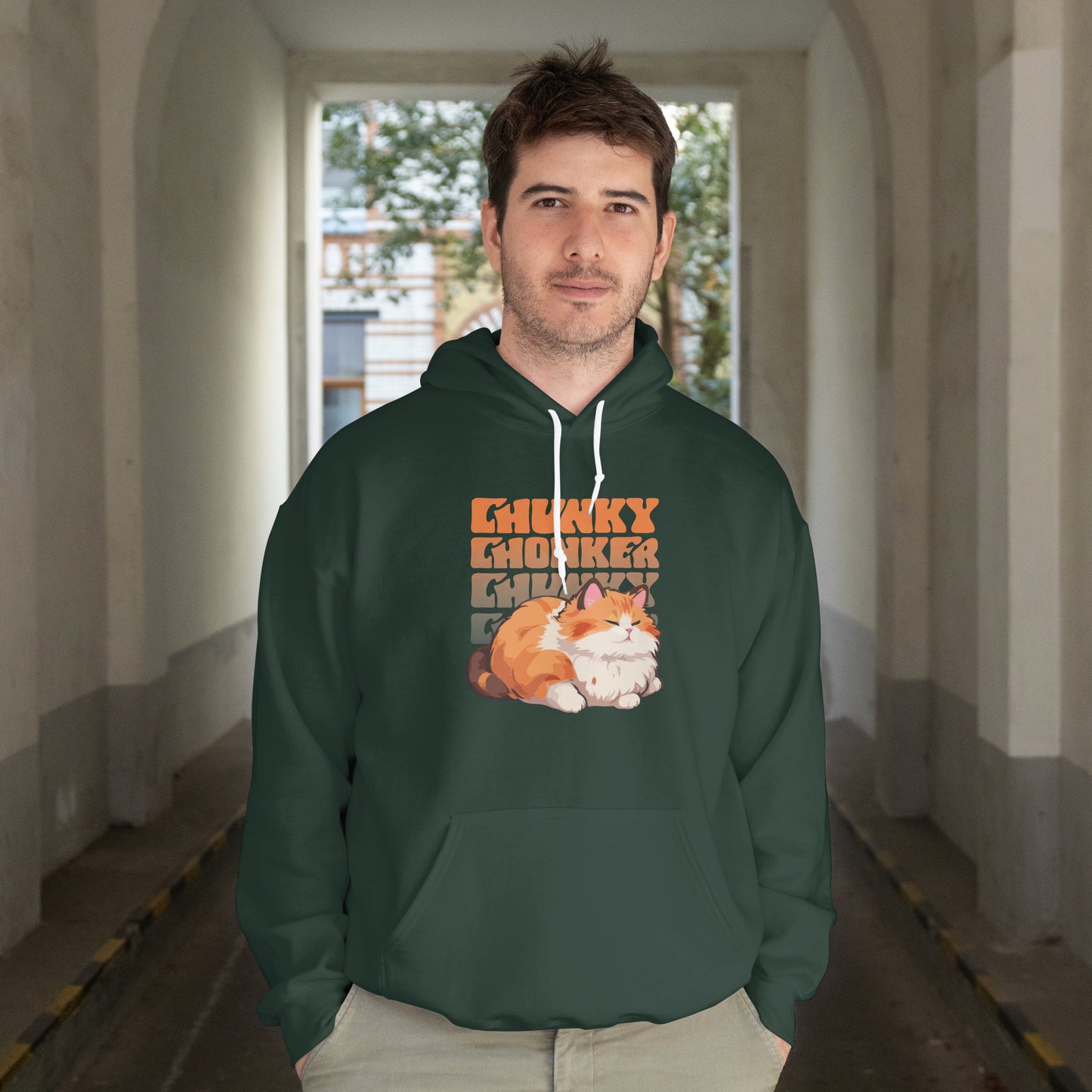 Chunky Chonker Lazy Tabby Orange Cat Hoodie, Perfect Gift for Petlovers and Furparents