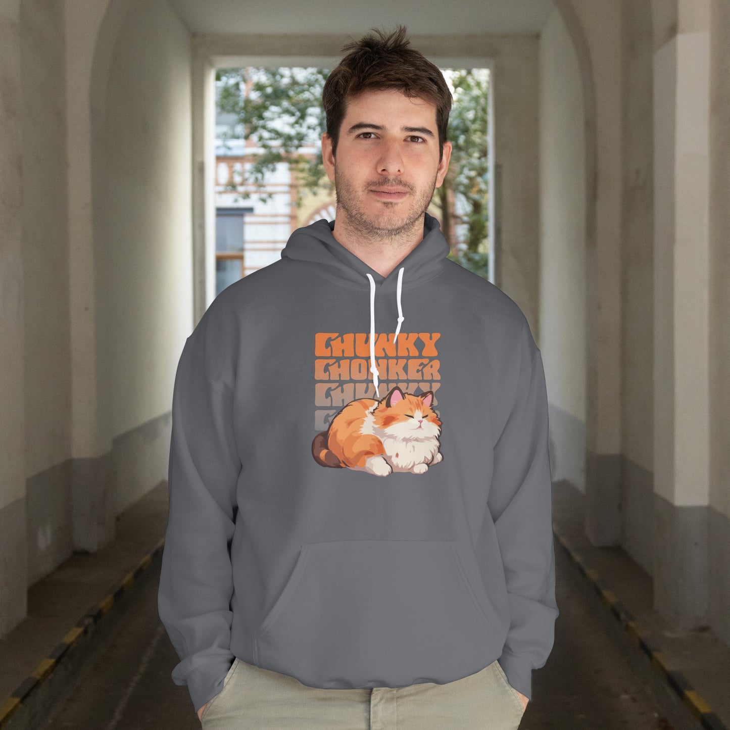 Chunky Chonker Lazy Tabby Orange Cat Hoodie, Perfect Gift for Petlovers and Furparents