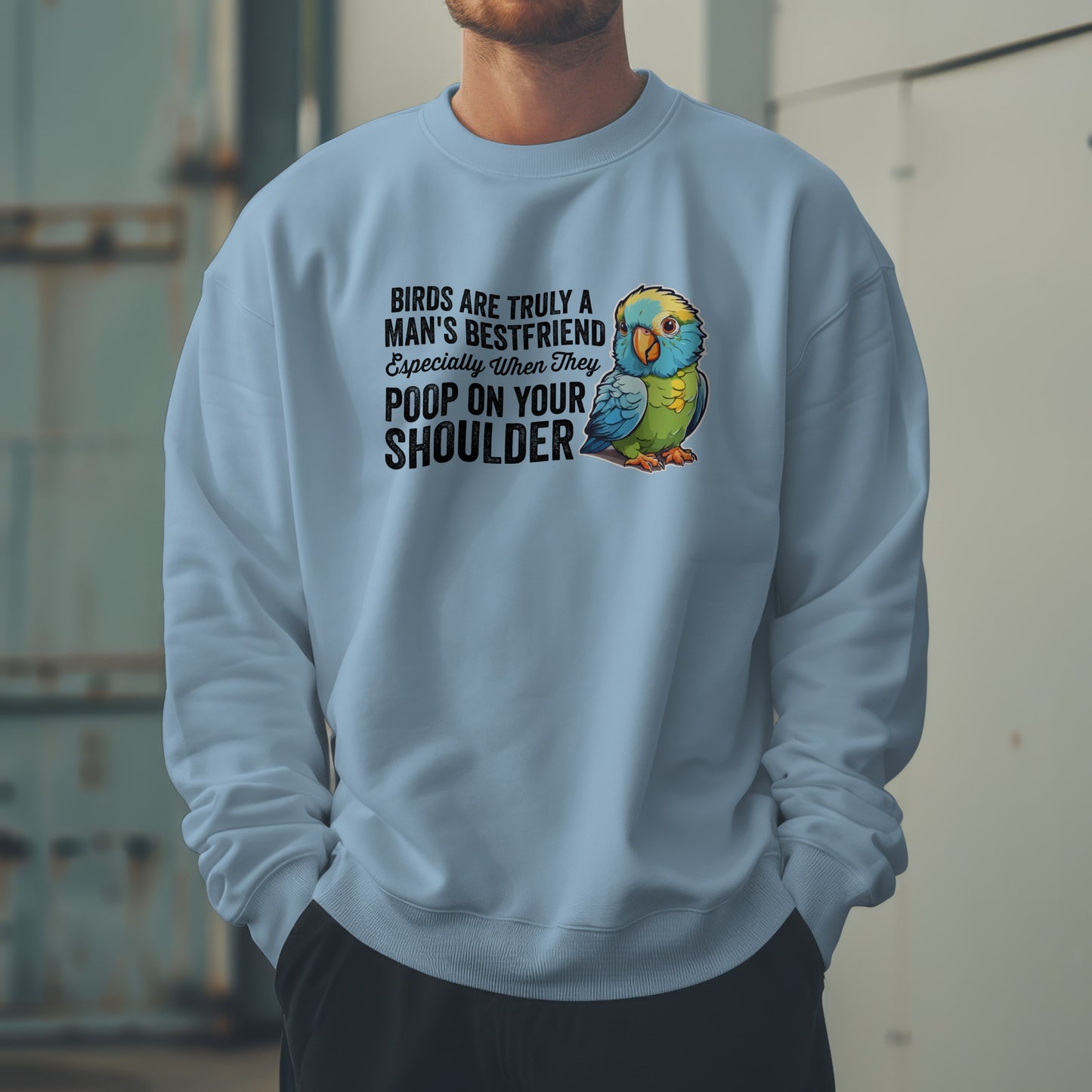 “Birds Are Truly a Man’s Best Friend – Especially When They Poop on Your Shoulder” Funny Bird Lover Hoodie – Parrot & Pet Bird Gift for Owners with a Sense of Humor