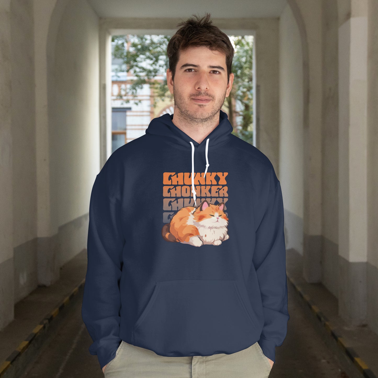 Chunky Chonker Lazy Tabby Orange Cat Hoodie, Perfect Gift for Petlovers and Furparents