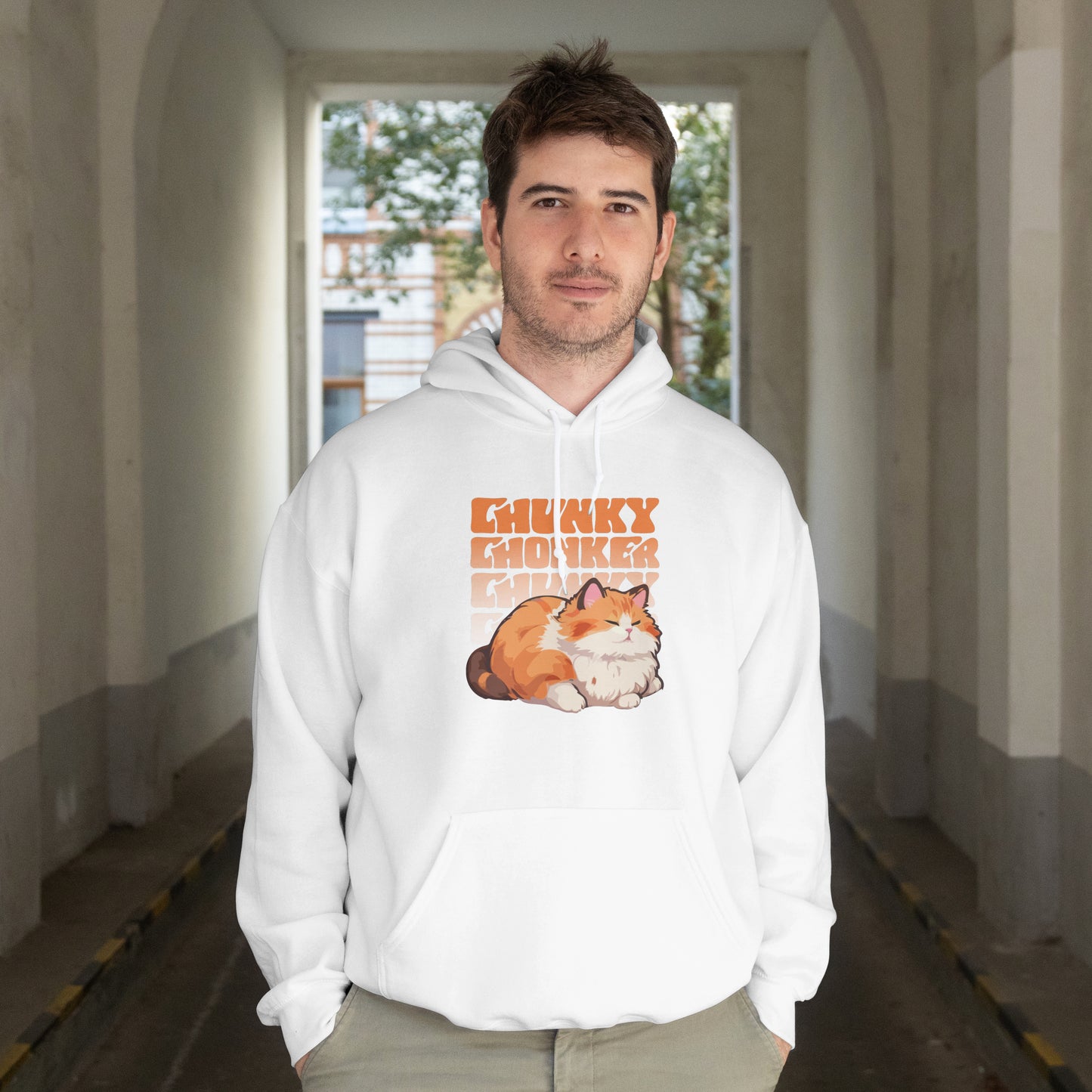 Chunky Chonker Lazy Tabby Orange Cat Hoodie, Perfect Gift for Petlovers and Furparents