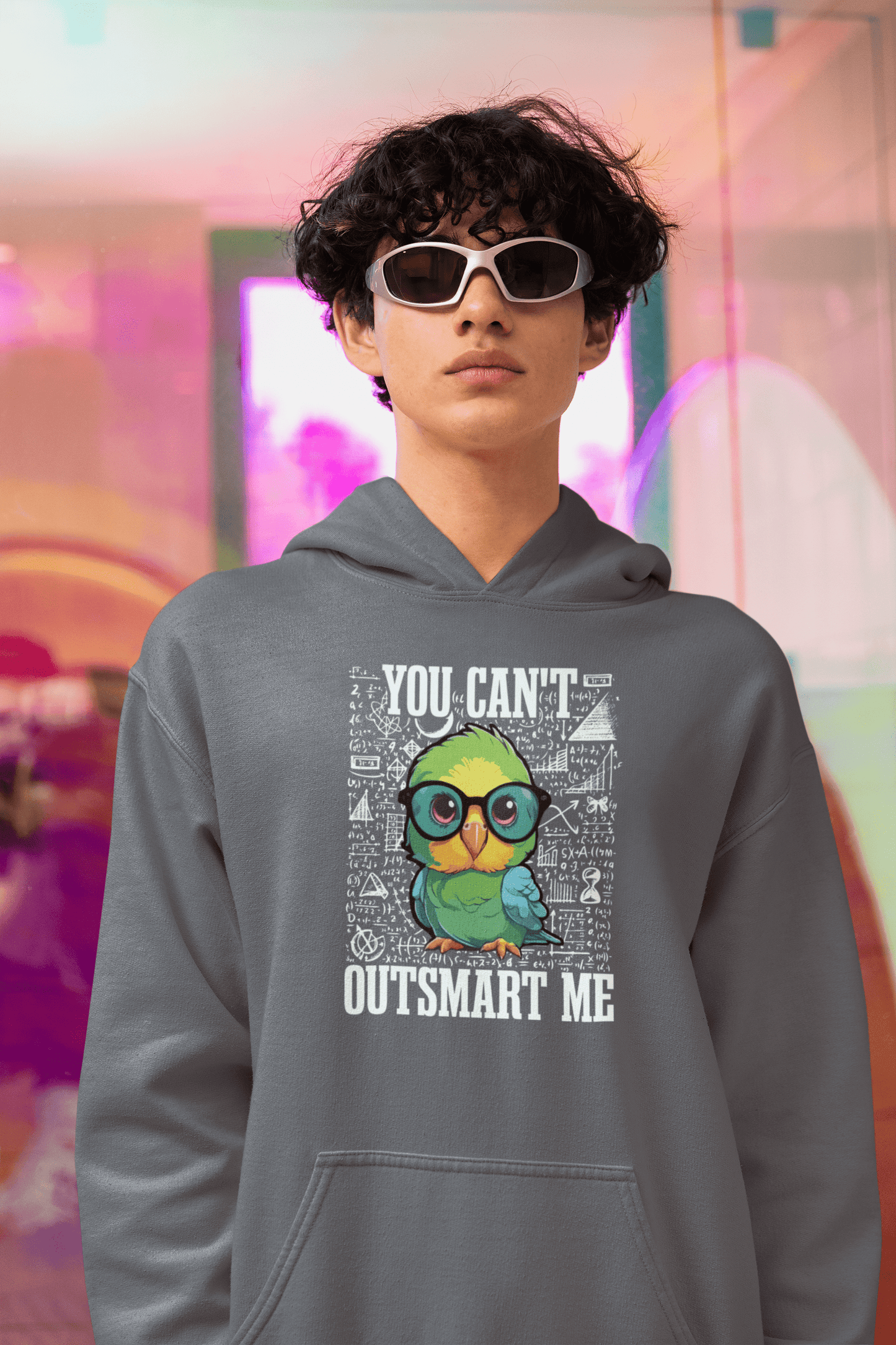 “You Can’t Outsmart Me” Parrot Hoodie – Funny Smart Bird Lover Gift, Intelligent Parrot Apparel, Unique Pet Bird Hoodie