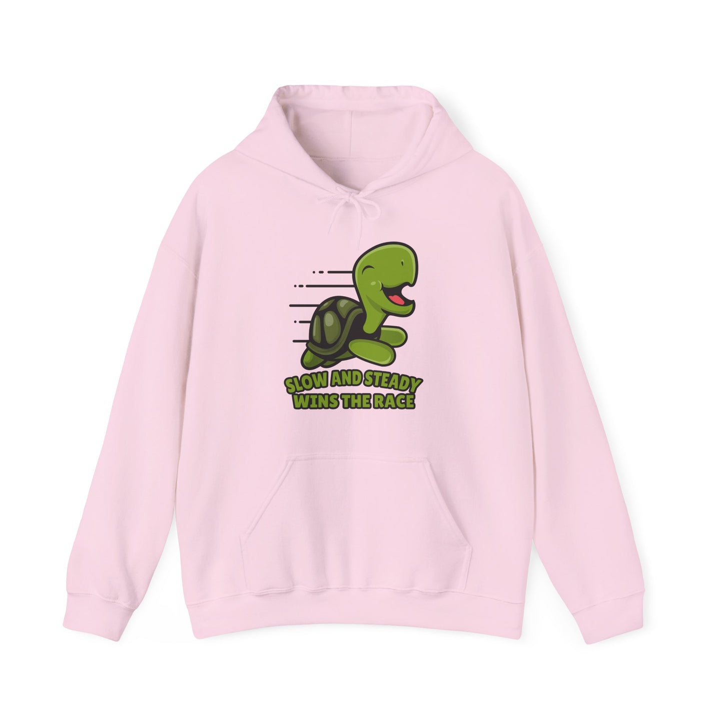 “Slow and Steady Wins the Race” Turtle Hoodie – Inspirational Animal Lover Gift, Cute Pet Parent, Motivational Turtle Apparel
