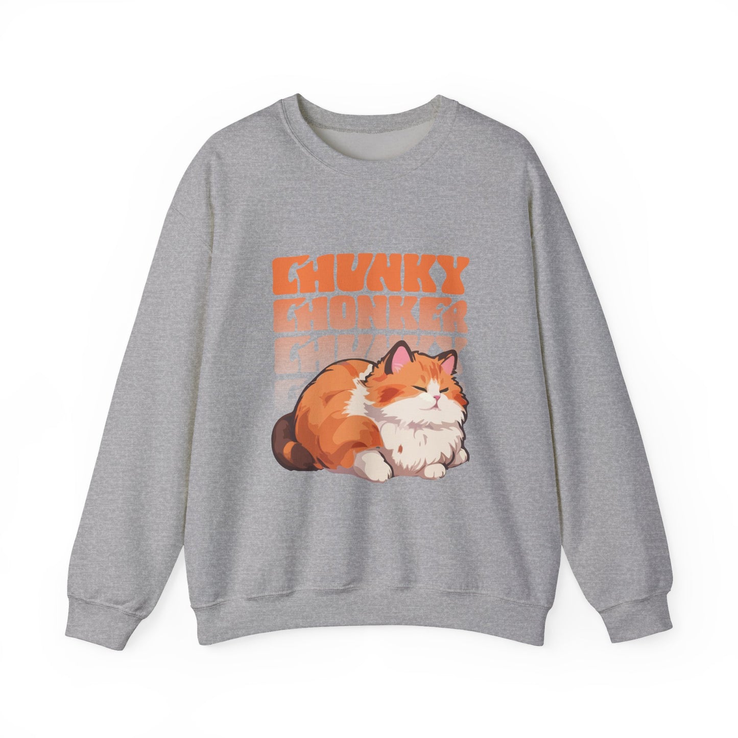 Chunky Chonker Fat Orange Tabby Cat Sweatshirt, Perfect for Pet Lovers and Furparents
